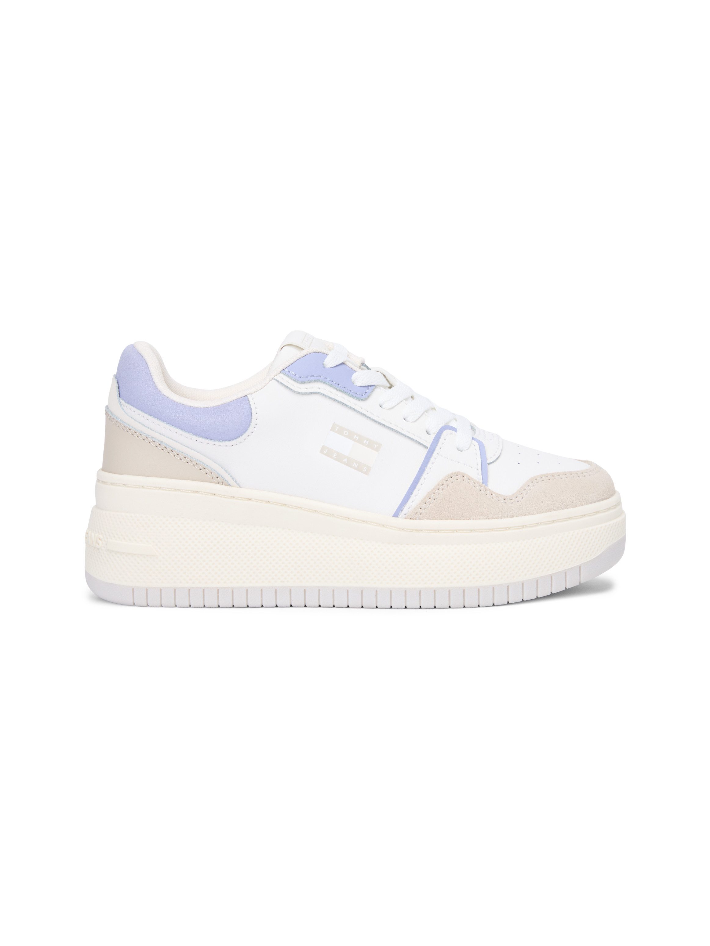 Tommy Jeans TJW RETRO BASKET FLATFORM Plateausneaker, Freizeitschuh, Halbschuh, Schnürschuh mit Kontrastbesätzen – Bild 4 von 5