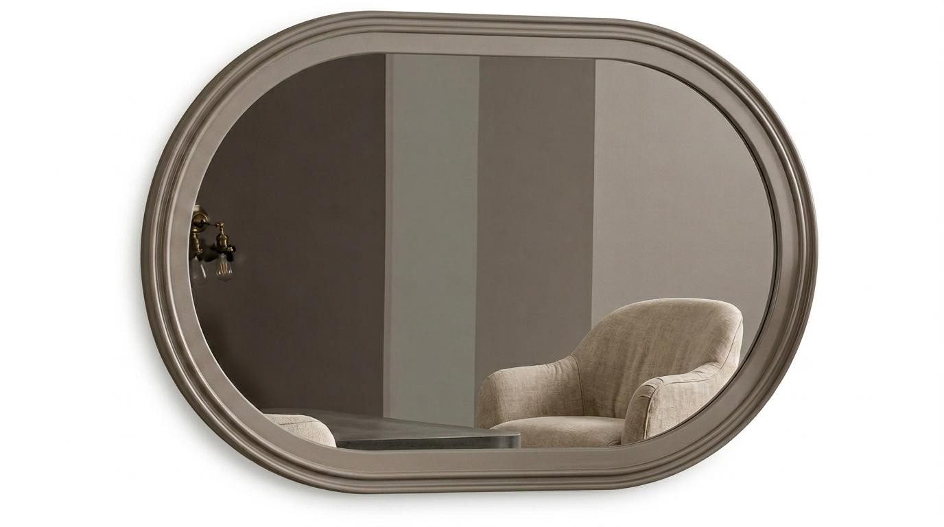 Xlmoebel Spiegel Spiegel Stil modern braun bequem praktisch Wohnzimmer oval (1-tlg)