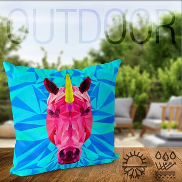 Kissenbezug, VOID, Sofa-Kissen Einhorn Polygon Unicorn Outdoor Indoor Tierpferd