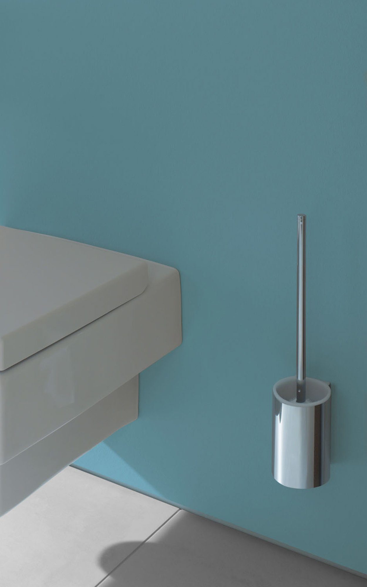 Metall, WC-Reinigungsbürste (Vormontiert), Toilettenbürstengarnitur aus chrom/weiß Plan, mit Keuco WC-Bürste