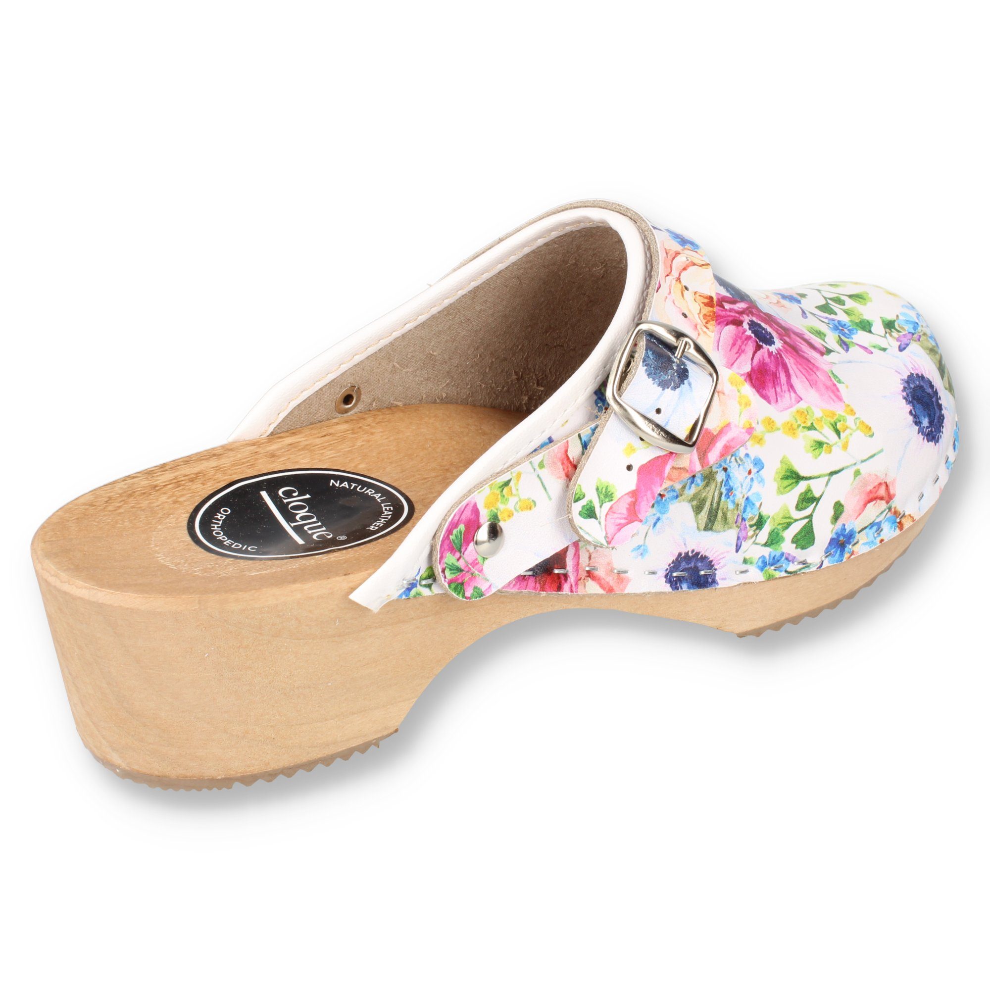 Cloque geschlossene Clogs Blumenmotive Clog & Outdoor bunt Garten