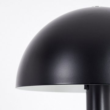 hofstein Tischleuchte moderne Nachttischlampe aus Metall in Schwarz/Weiß, ohne Leuchtmittel, runde Tischlampe, Ø 20cm, Höhe 35cm, mit An-/Ausschalter, 1 x E14