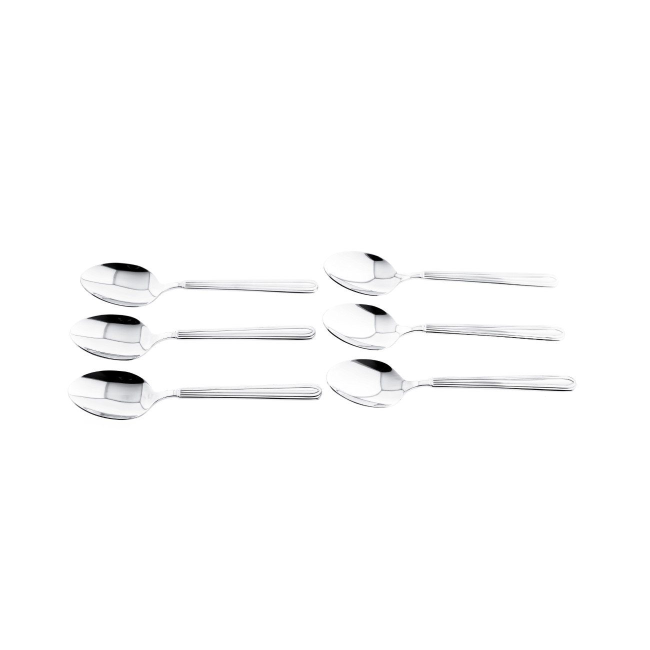 Almina Besteck-Set 6 Tlg. Kaffeelöffel-Set in Silber 18/10 aus Chrom-Edelstahl mit Motiv (6-tlg) – Bild 3 von 4