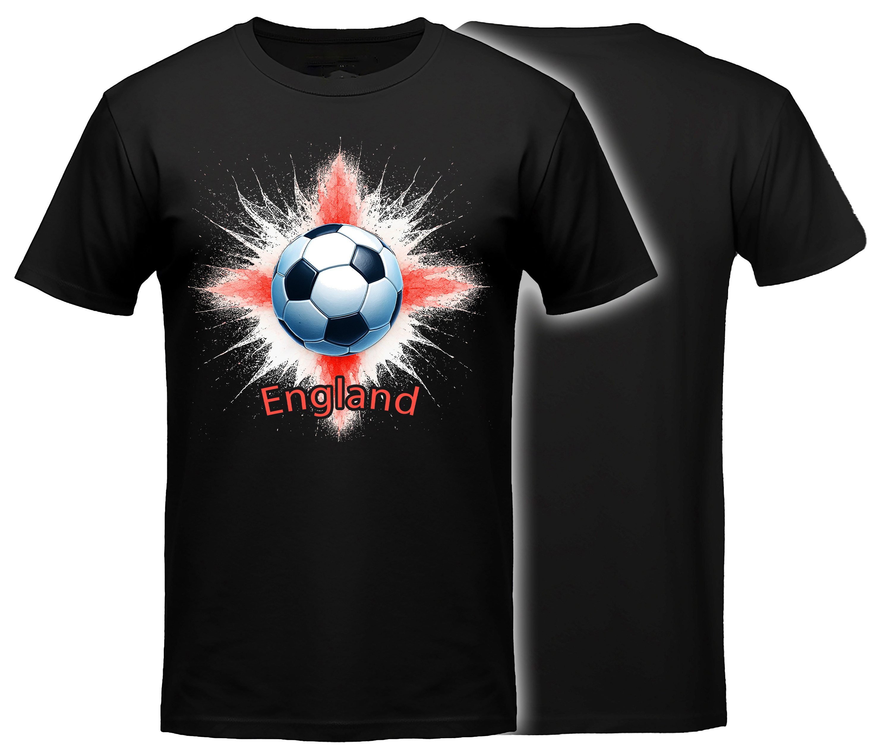 MyDesign24 T-Shirt Fussball Shirt - WM T-Shirt schwarz Herren und Damen Fussball kurzarm England Fan-Shirt i675