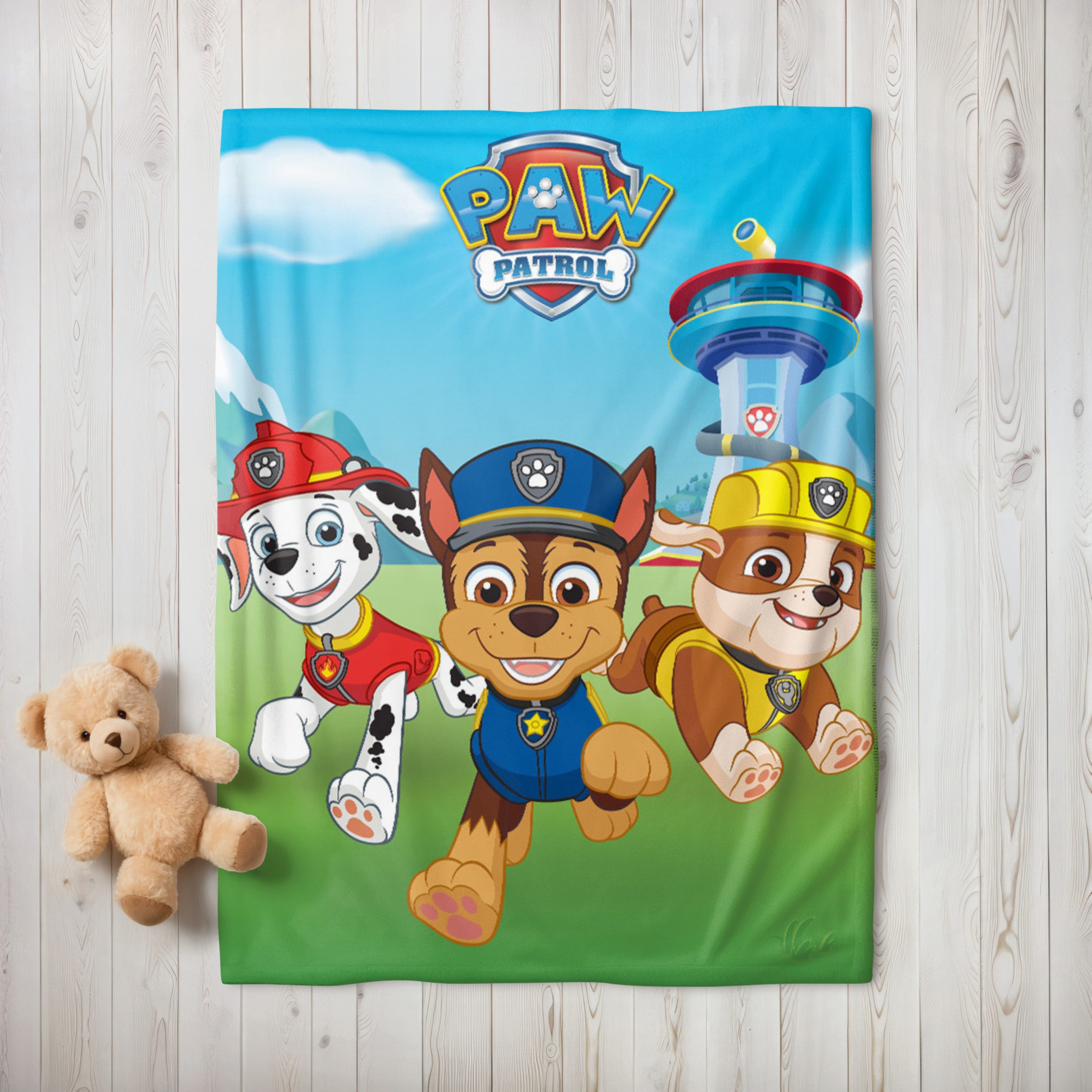 Kinderdecke Paw Patrol 130x170 cm, weich und kuschelig, passend zur Bettwäsche, MTOnlinehandel, Sofadecke, das perfekte Geschenk für Mädchen und Jungen – Bild 4 von 5