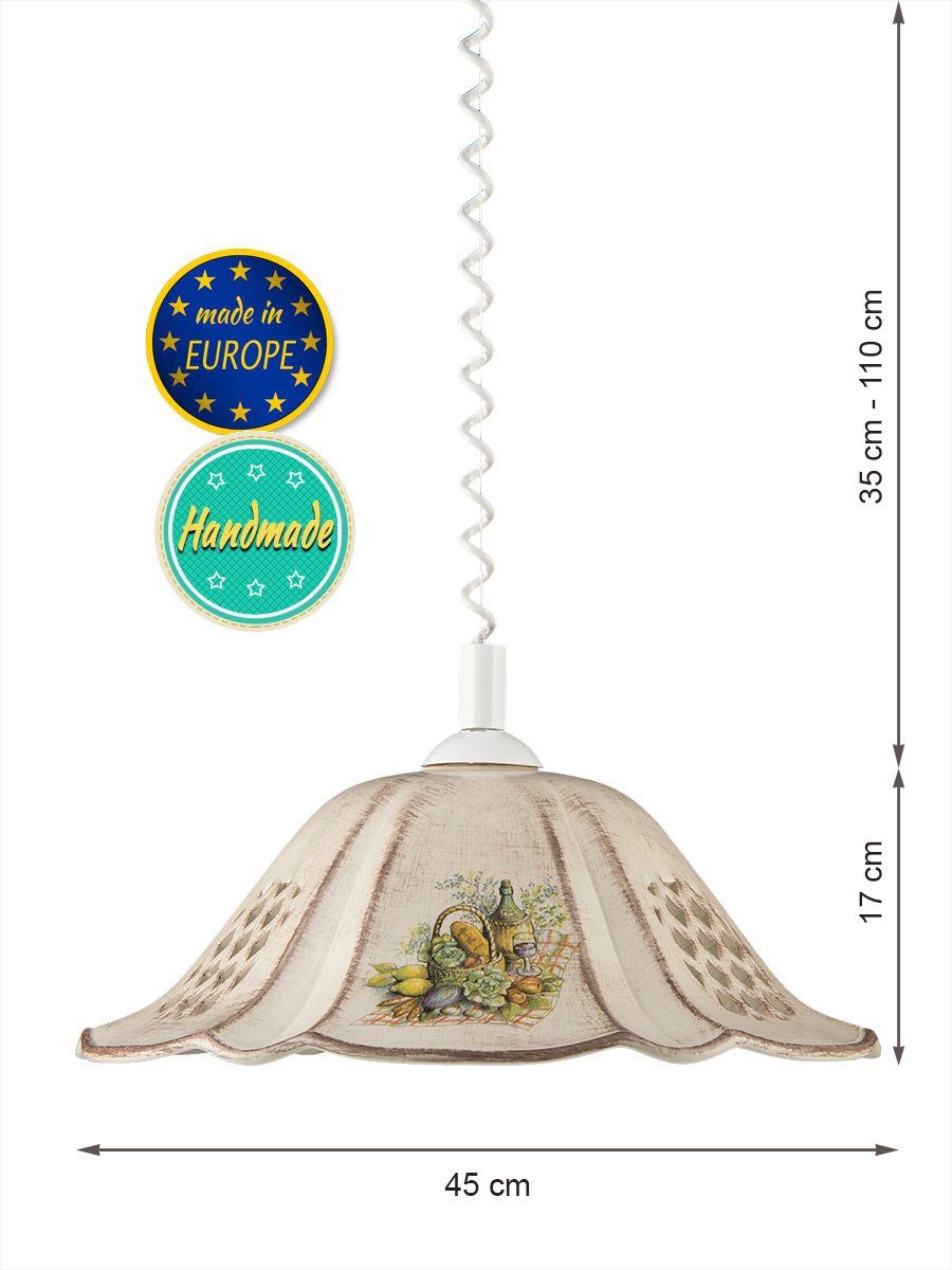 Helios Leuchten Pendelleuchte Küchenlampe Keramik, Keramiklampe, Deckenlamp günstig online kaufen