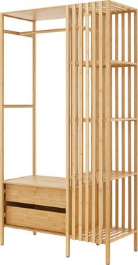 en.casa Garderobenständer, »Varanger« aus Bambus 185x100x45cm Natur