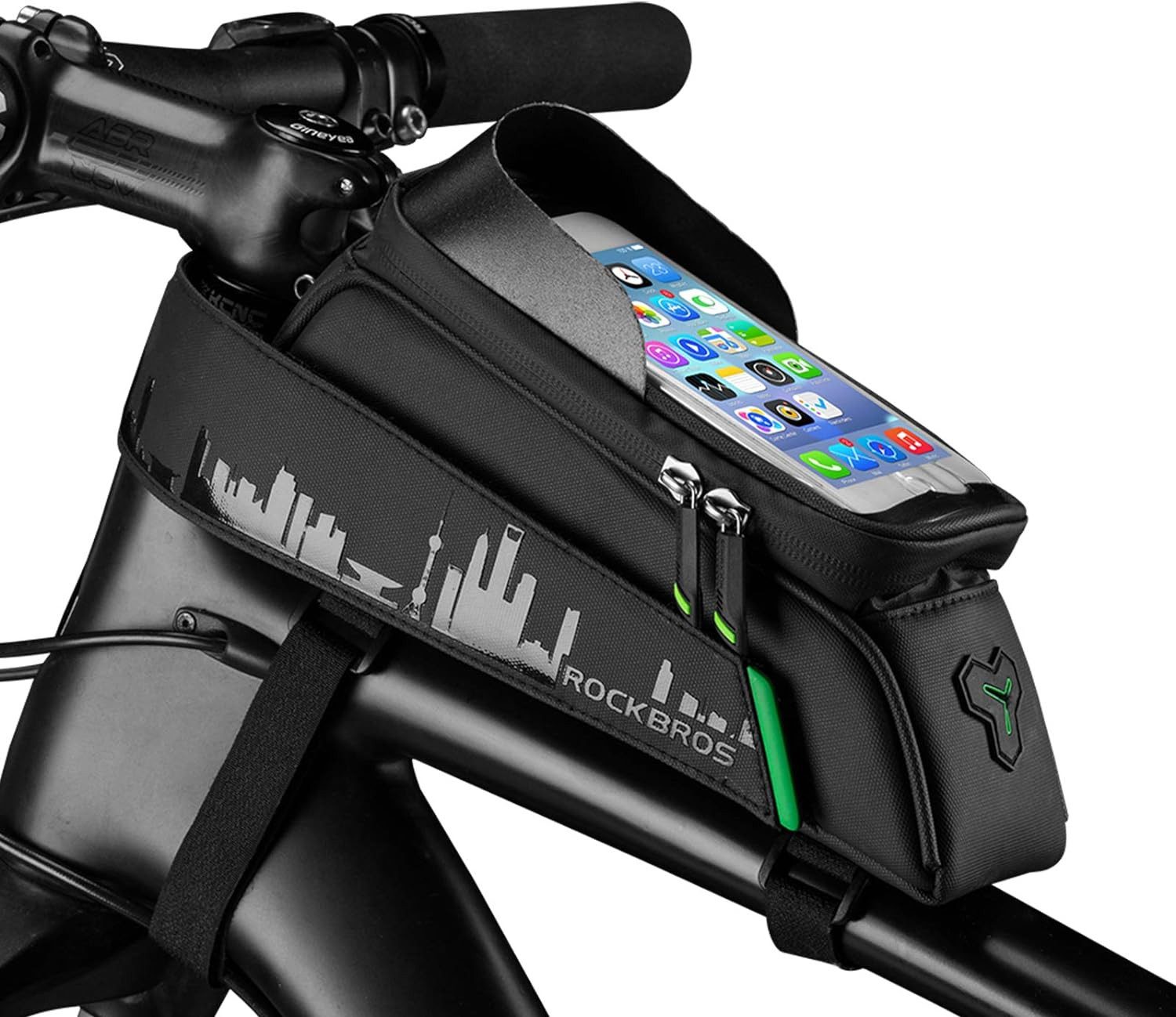 ROCKBROS Fahrradtasche Rahmentasche, Handytasche Touchscreen, Wasserdicht, Für Handys bis zu 7,0" iPhone 15/14 Galaxy S23/S22 Huawei P60