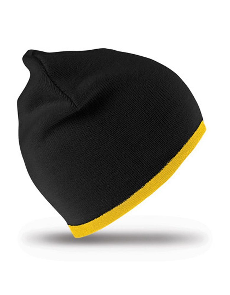 Goodman Winter Fit Black/Yellow Wendbar Mütze Design Fashion Waschbar Strickmütze Hat Beanie
