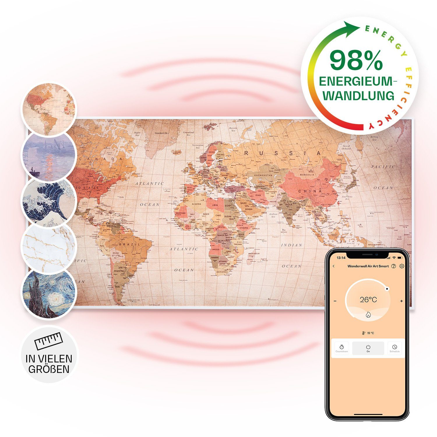 Klarstein Heizkörper Wonderwall Air Art Smart, elektrische Infrarot Wandhei günstig online kaufen