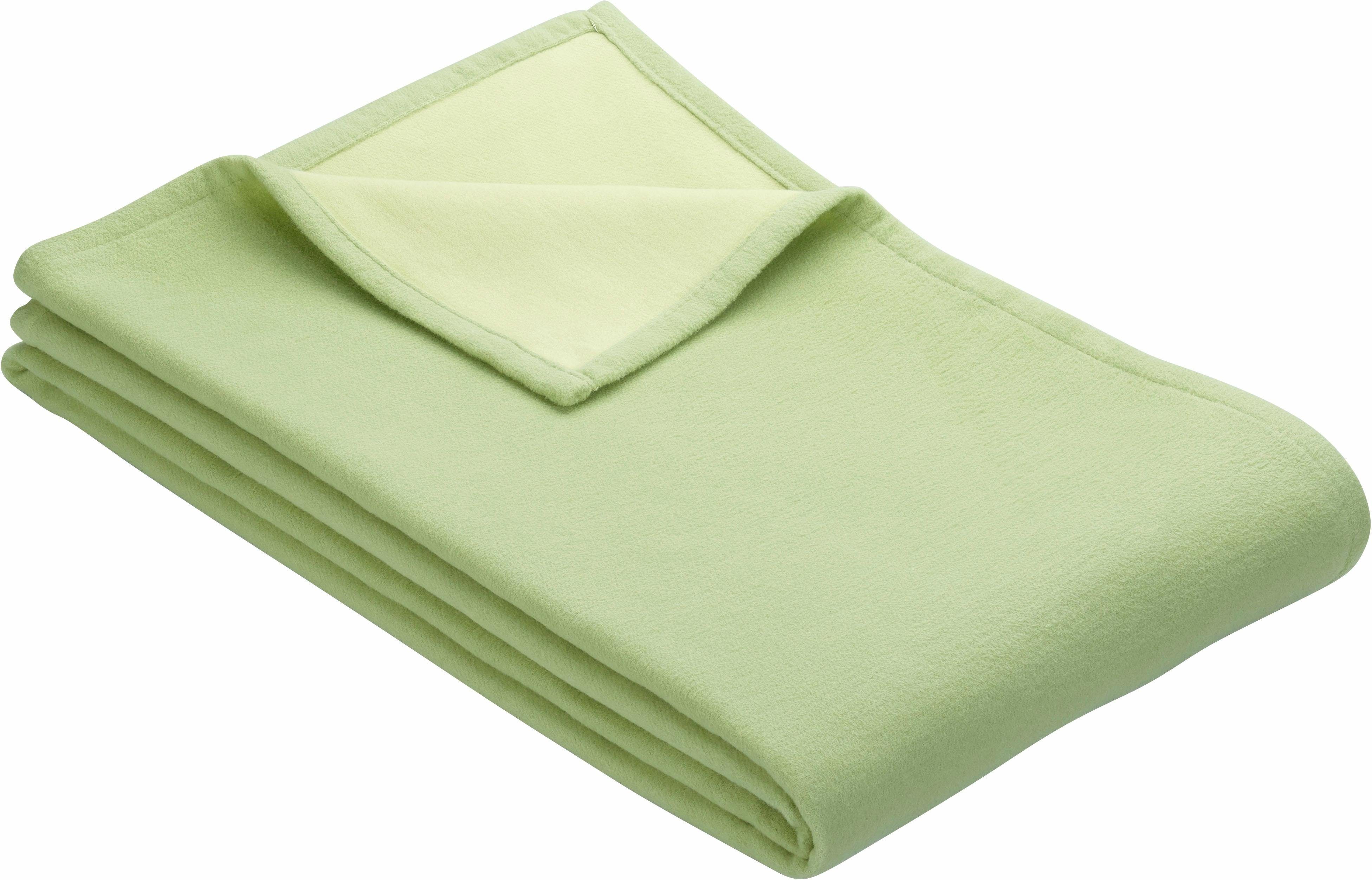 Wohndecke Cotton Pur, IBENA, in trendigen Farben hellgrün