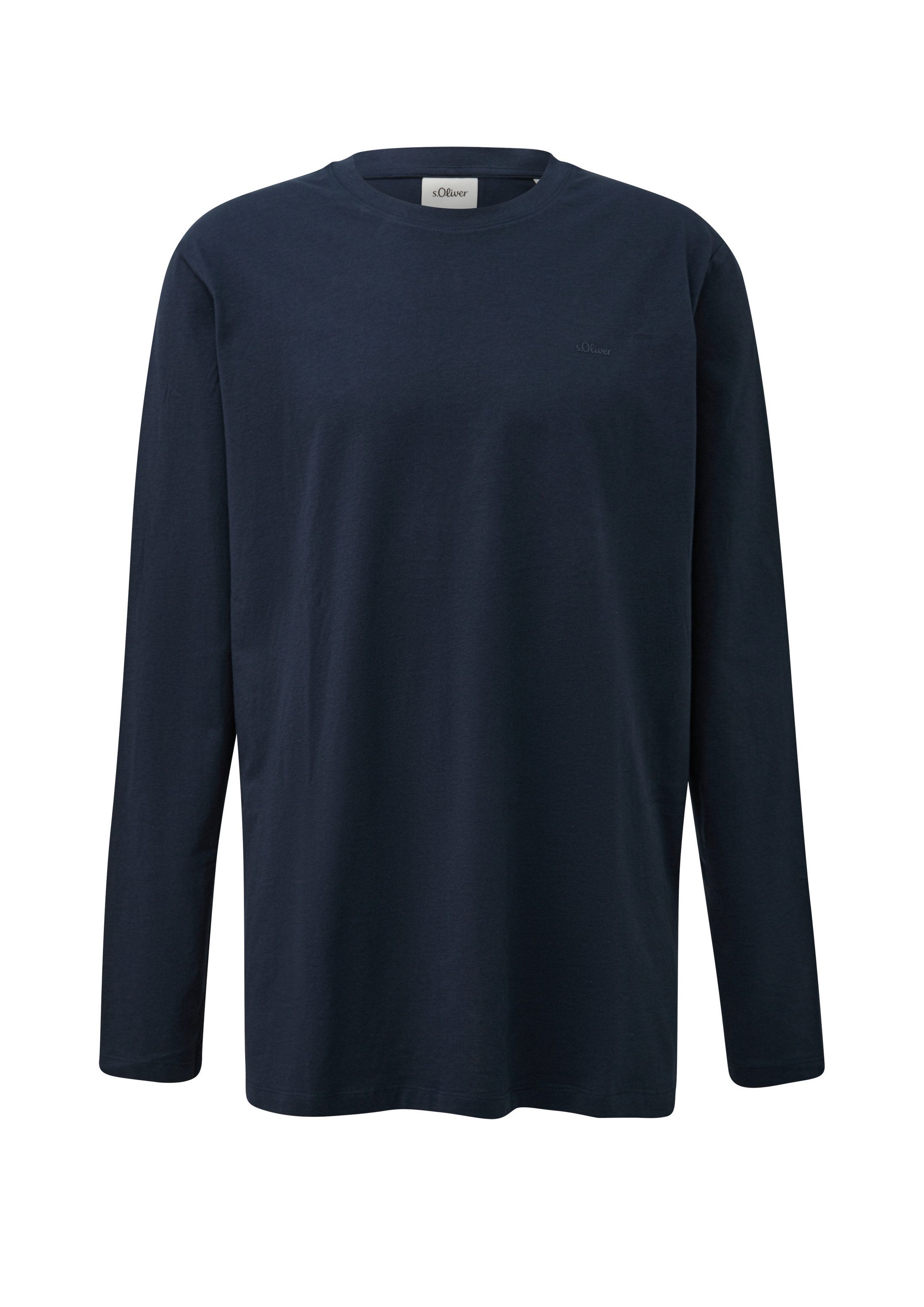 s.Oliver Langarmshirt T-Shirt Baumwoll-Longsleeve mit Logo