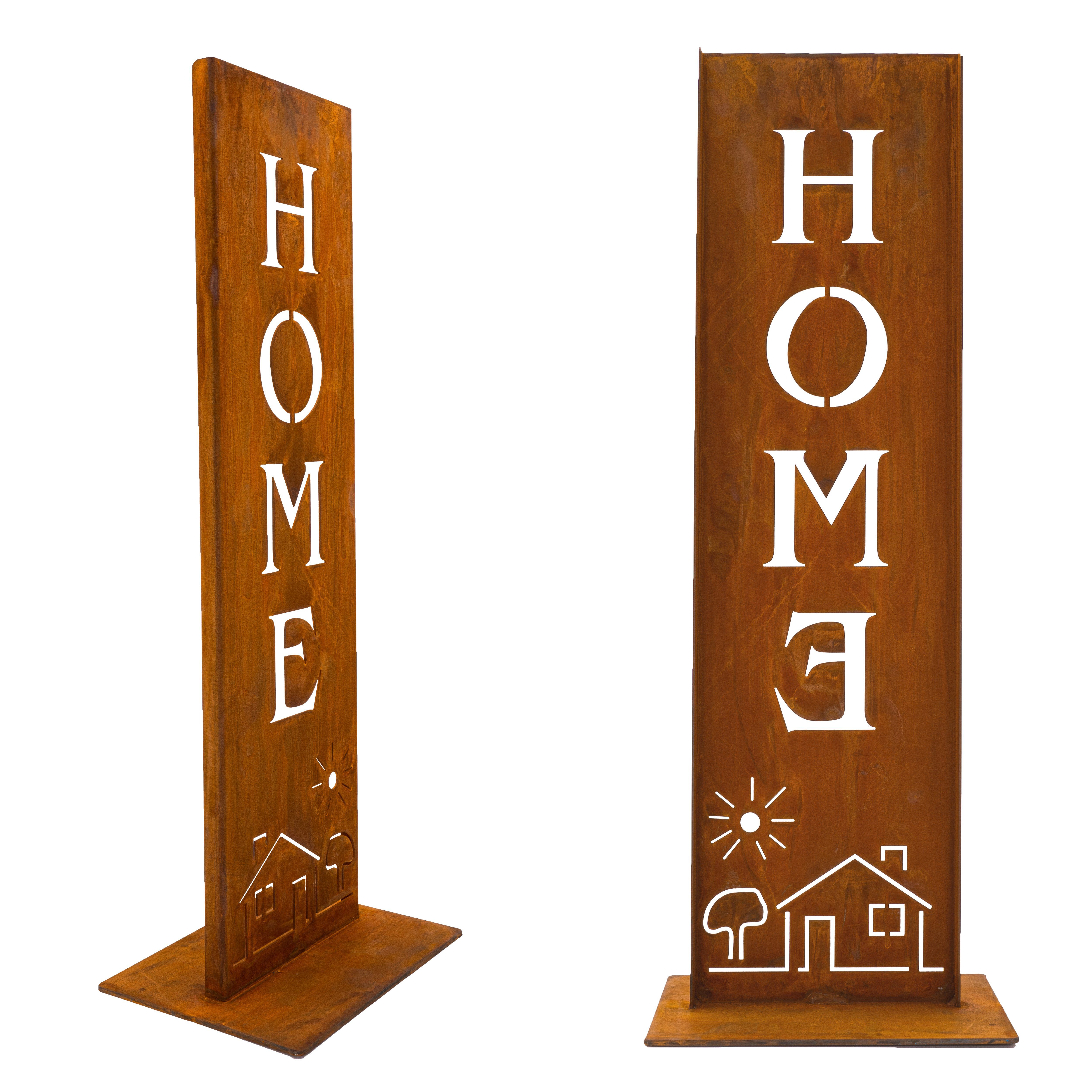 Rostikal Gartenfigur Home Metall Deko Schild, echter Rost