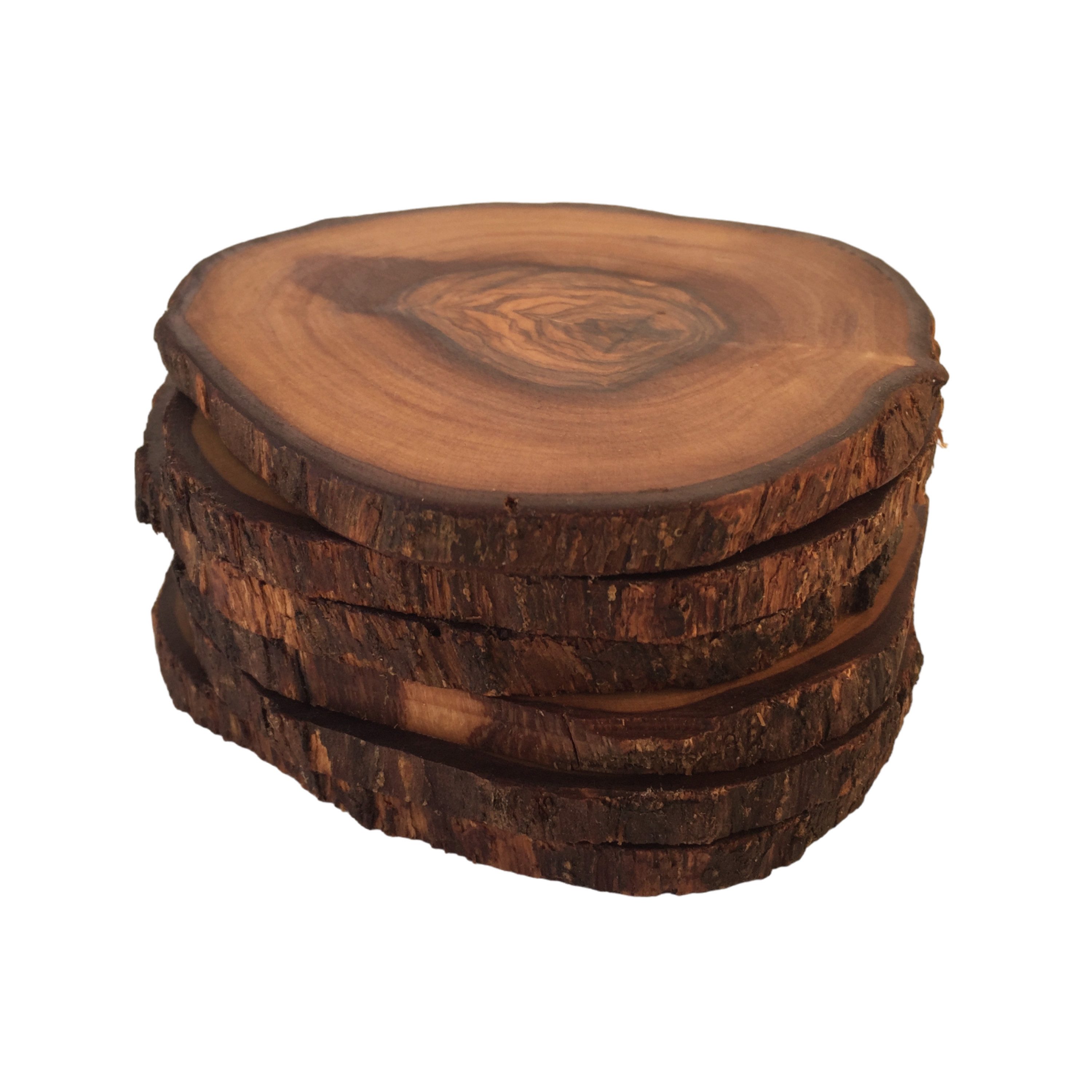 medina mood Getränkeuntersetzer rustikal La Roche 6er Set aus Olivenholz, 6-tlg.