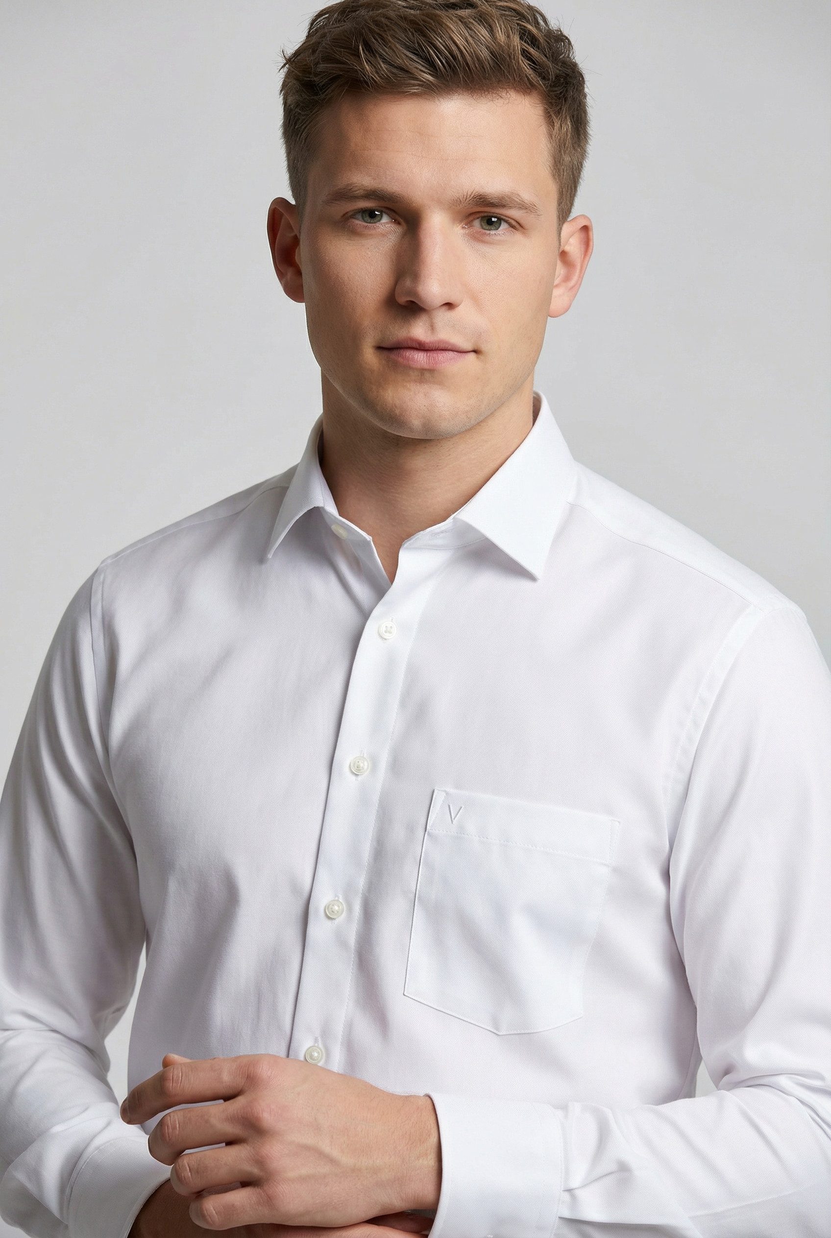 MARVELIS Langarmhemd modern fit, Businesshemd, bügelfrei, New-Kentkragen