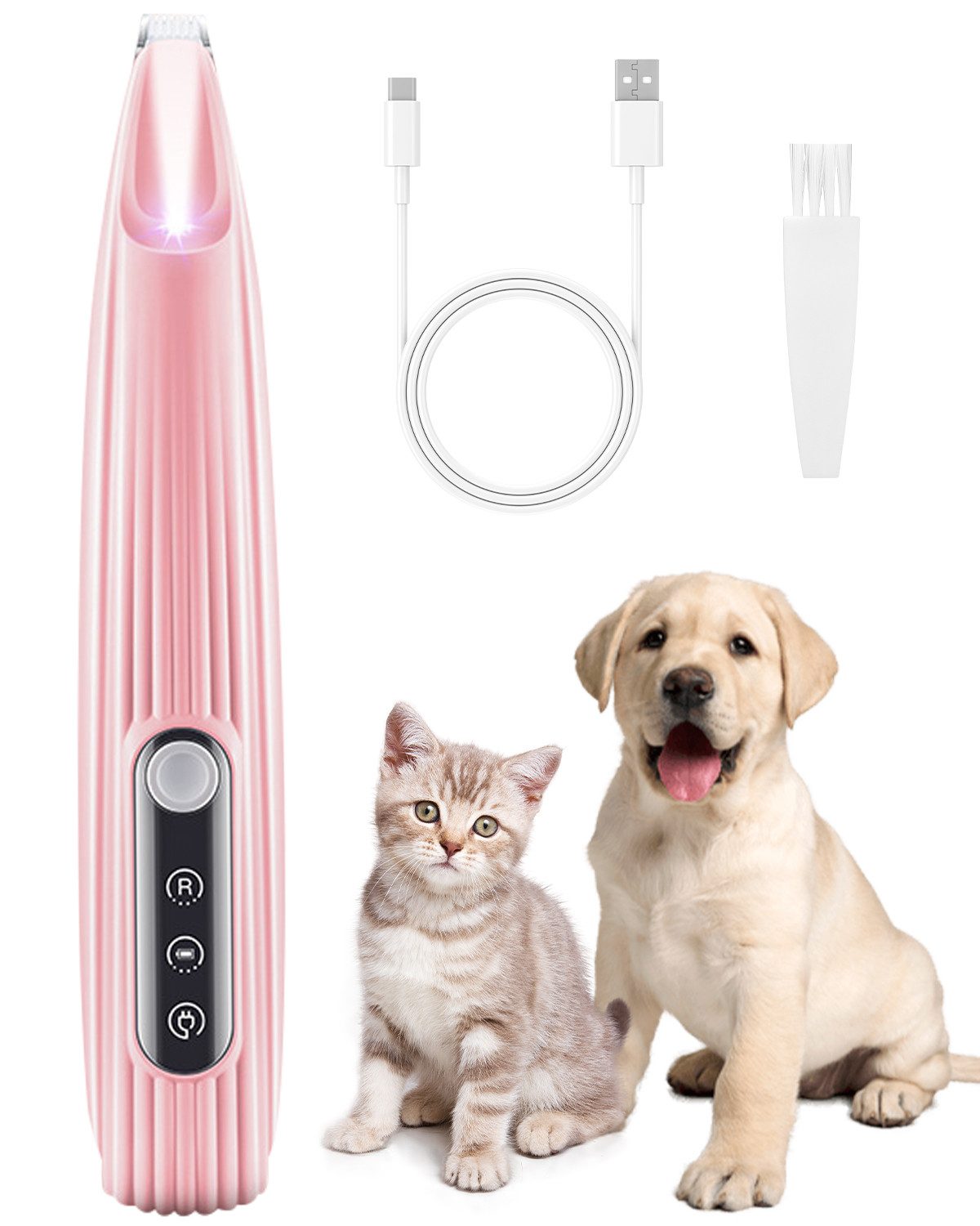 Hundeschermaschine Leise tierhaarschneidemaschine,Tierrasierer 10mm mit LED-Beleuchtung