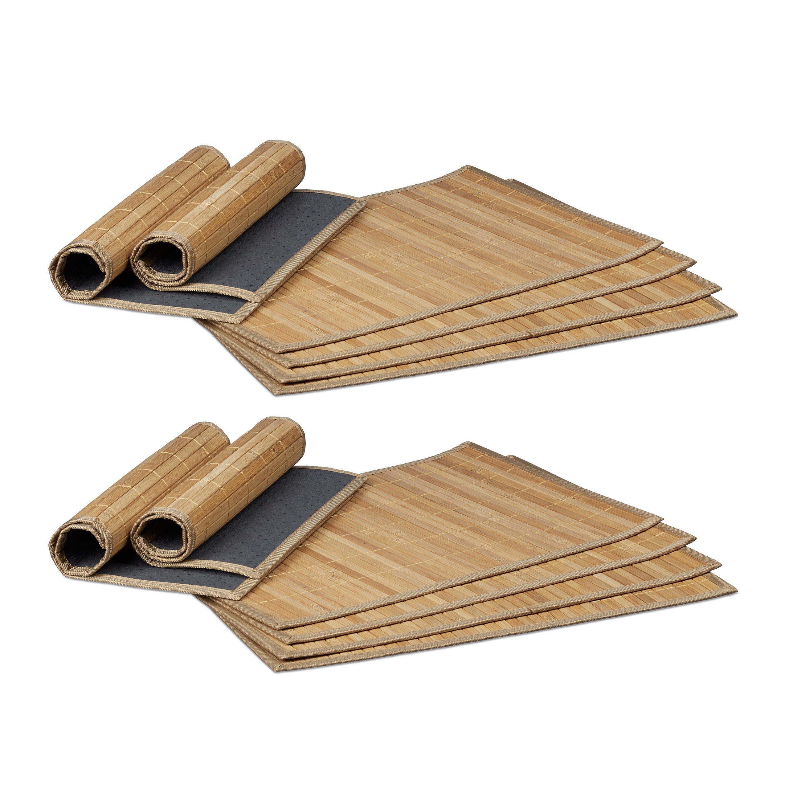 relaxdays Platzset 12 teiliges Tischset natur günstig online kaufen