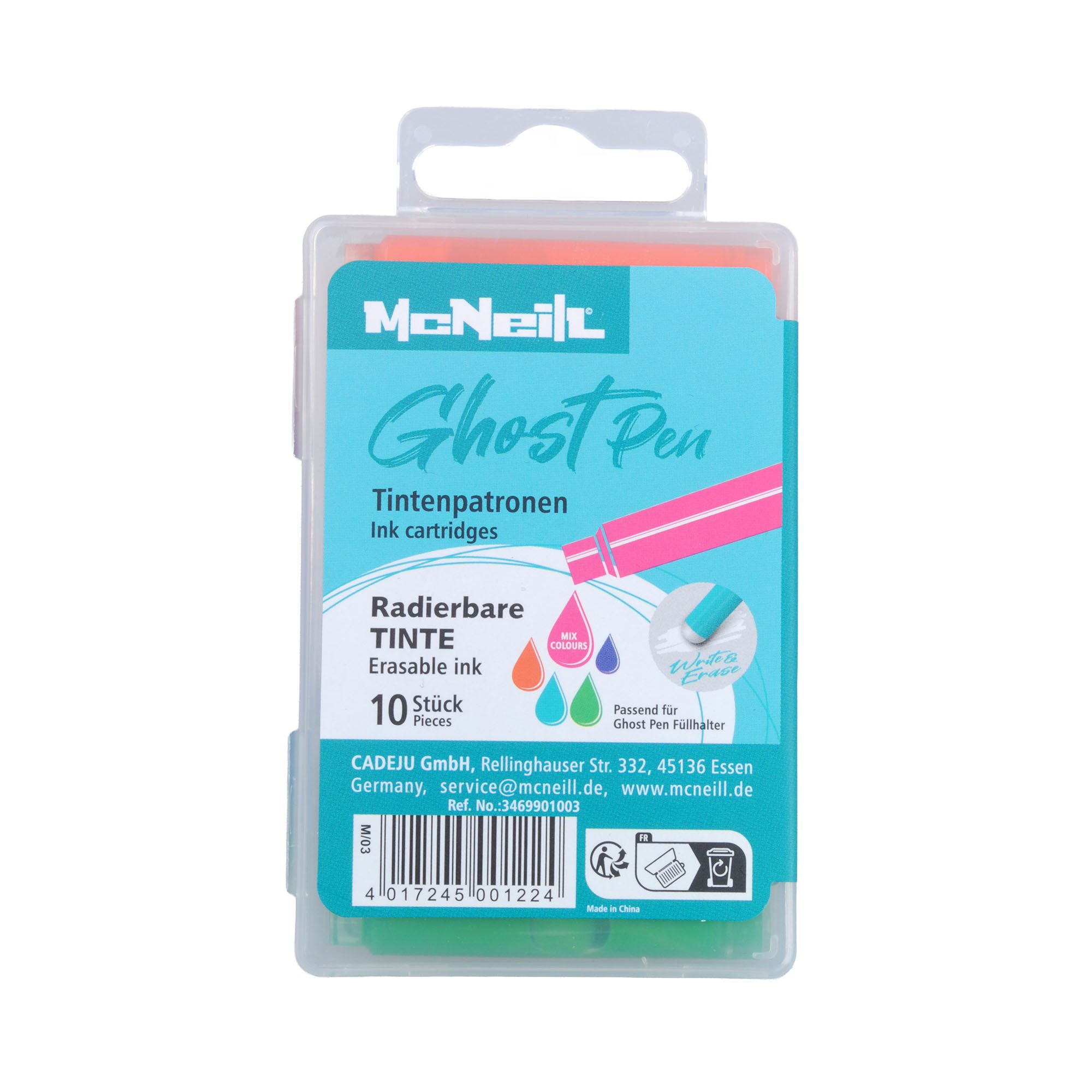 McNeill McNeill Ghost Pen Tintenpatronen 10er Pack BUNT radierbare Tinte für G Tintenpatrone