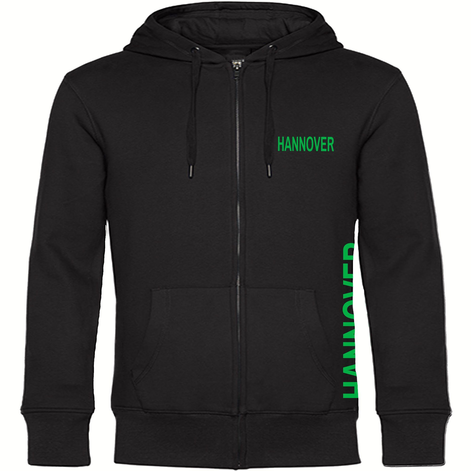 multifanshop Kapuzensweatjacke Hannover - Brust & Seite - Pullover