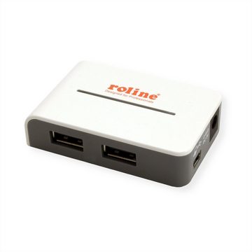 ROLINE USB 2.0 Hub "Black and White", 4 Ports, mit Netzteil Computer-Adapter, 50.0 cm