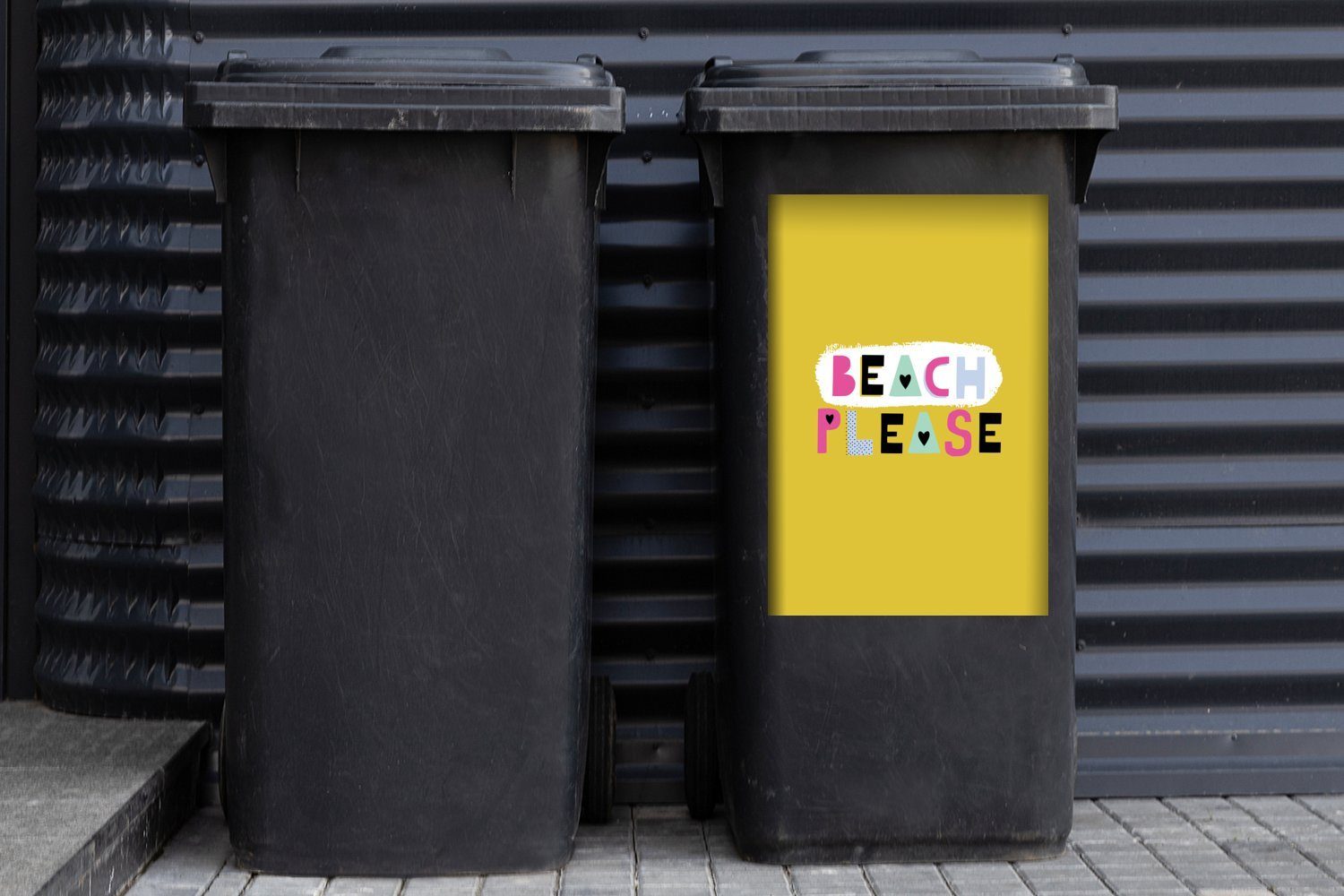 - Abfalbehälter Mülltonne, MuchoWow Sticker, Zitat Sommer Container, - (1 St), Wandsticker Gelb Mülleimer-aufkleber,