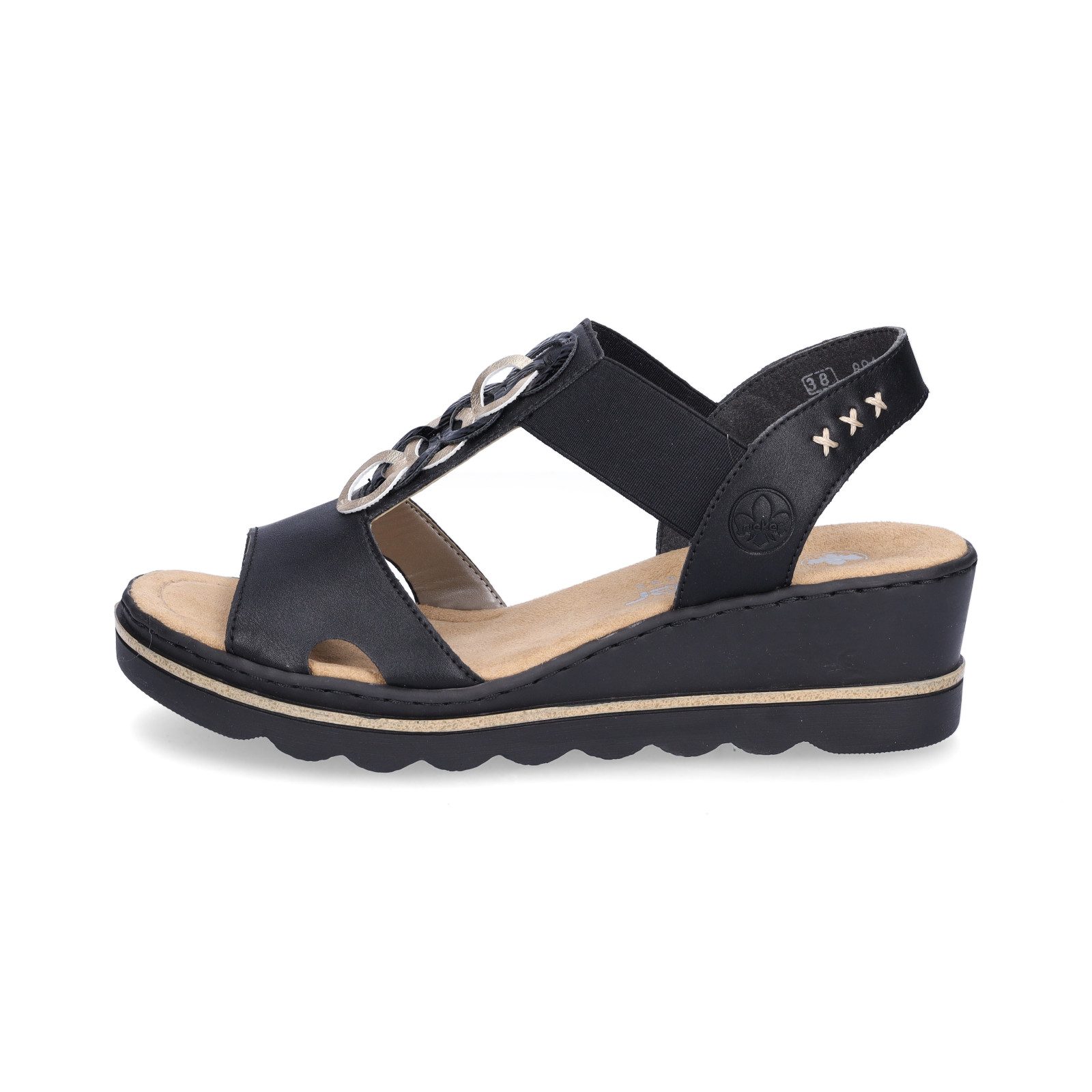 Rieker Rieker Damen Keil-Sandalette schwarz Sandale günstig online kaufen