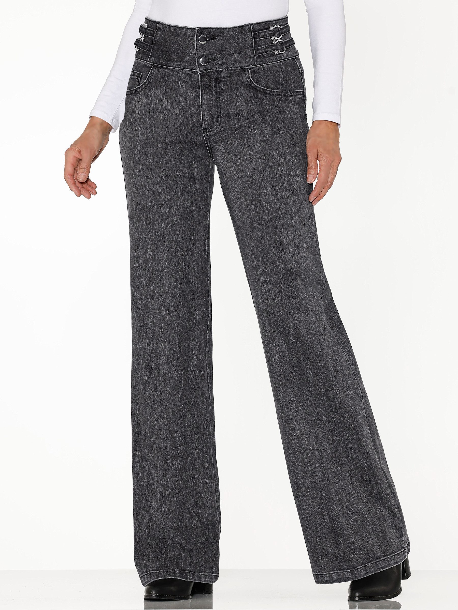 heine Bequeme Jeans Bootcut-Jeans erhöht – Bild 4 von 5