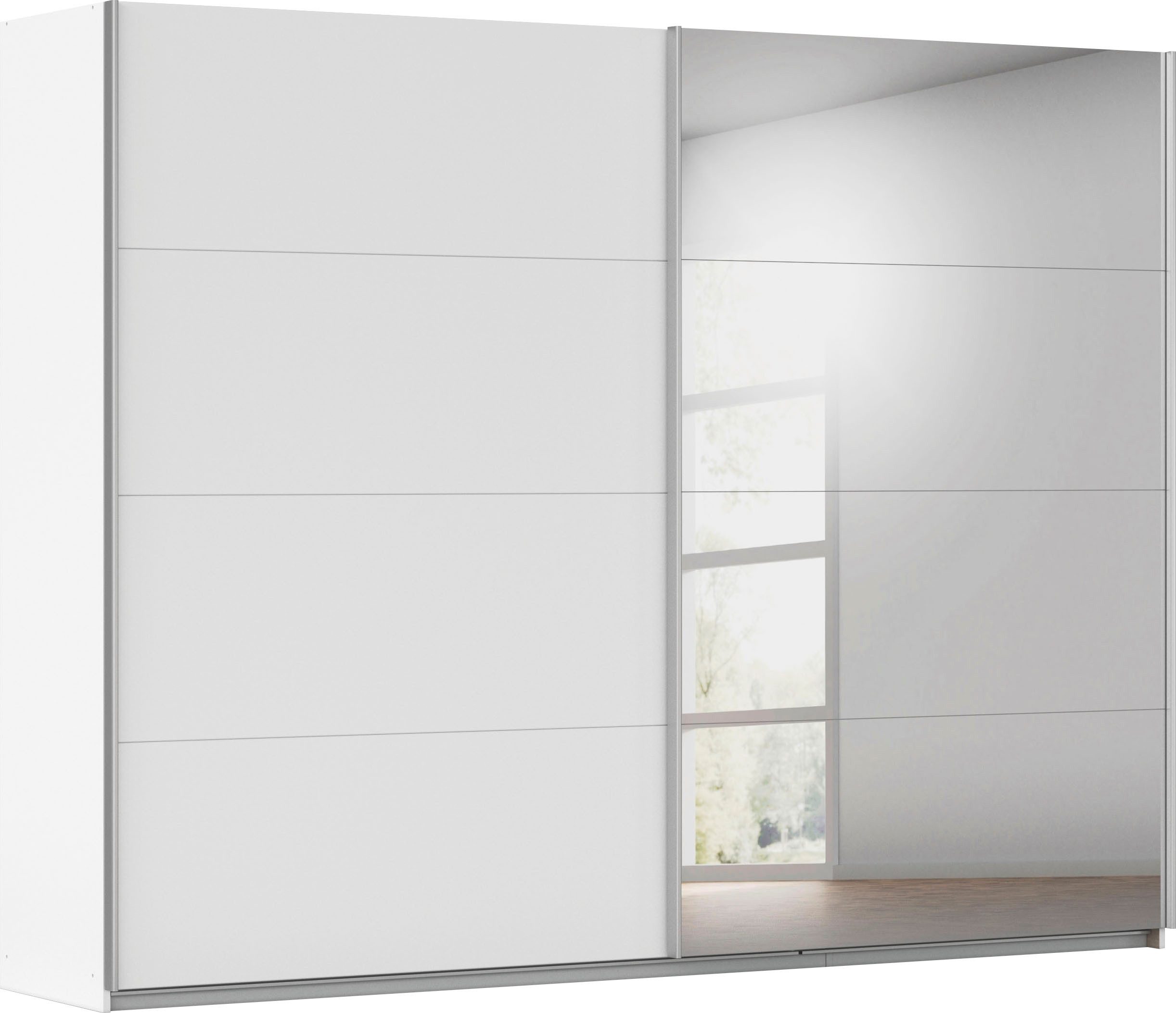 OTTO home Schwebetürenschrank Kleiderschrank Schrank Garderobe Schlafzimmerschrank THANOS (3 verschiedene Ausstattungen BASIC/CLASSIC/PREMIUM (inkl. SOFT-CLOSE) Optional mit Spiegel, Metall-Griffleisten alufarben MADE IN GERMANY