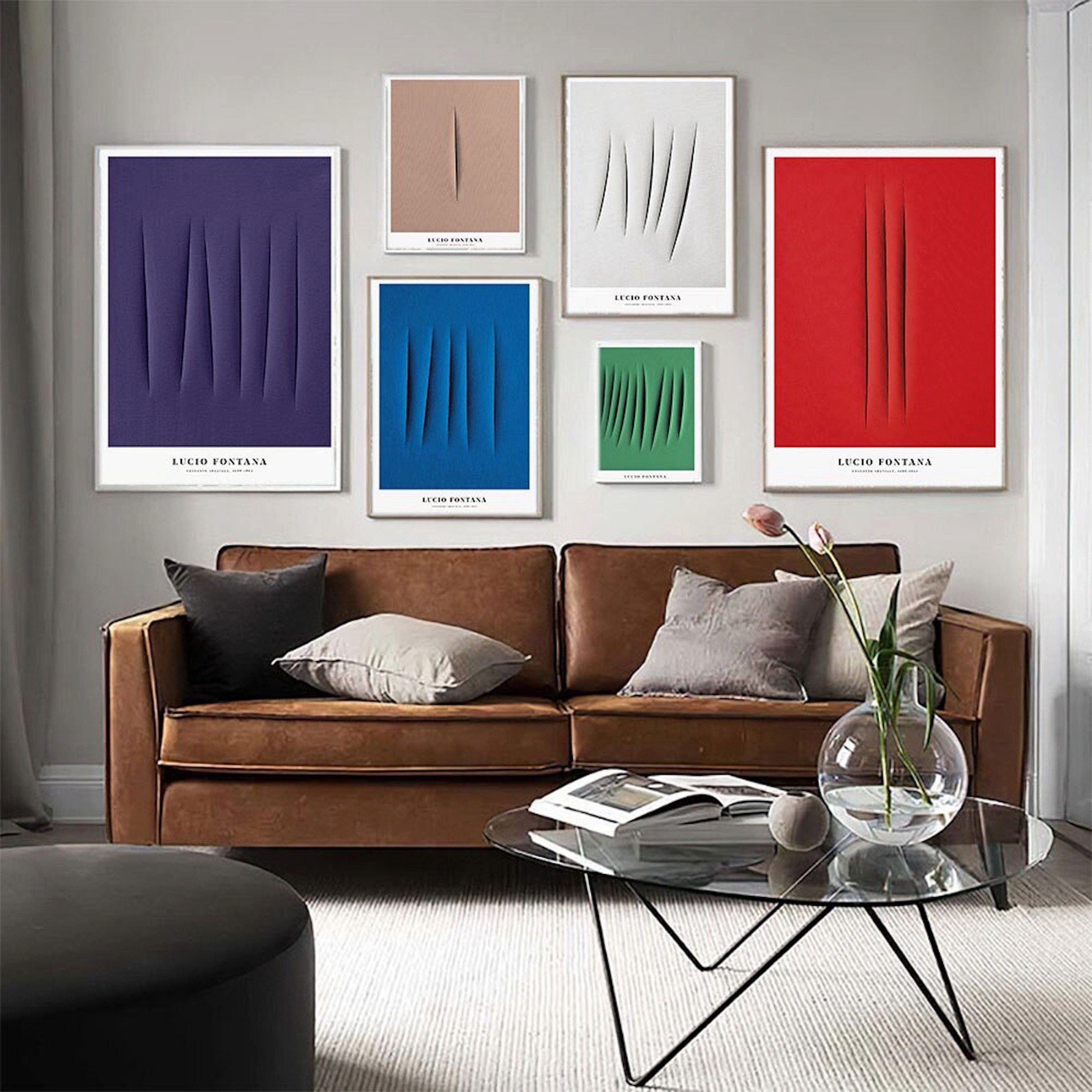 JUSTGOODMOOD Poster Farben Cut Stoff Optik Bilder Wohnzimmer Wandbilder Schlafzimmer Deko, 3 (1 St)