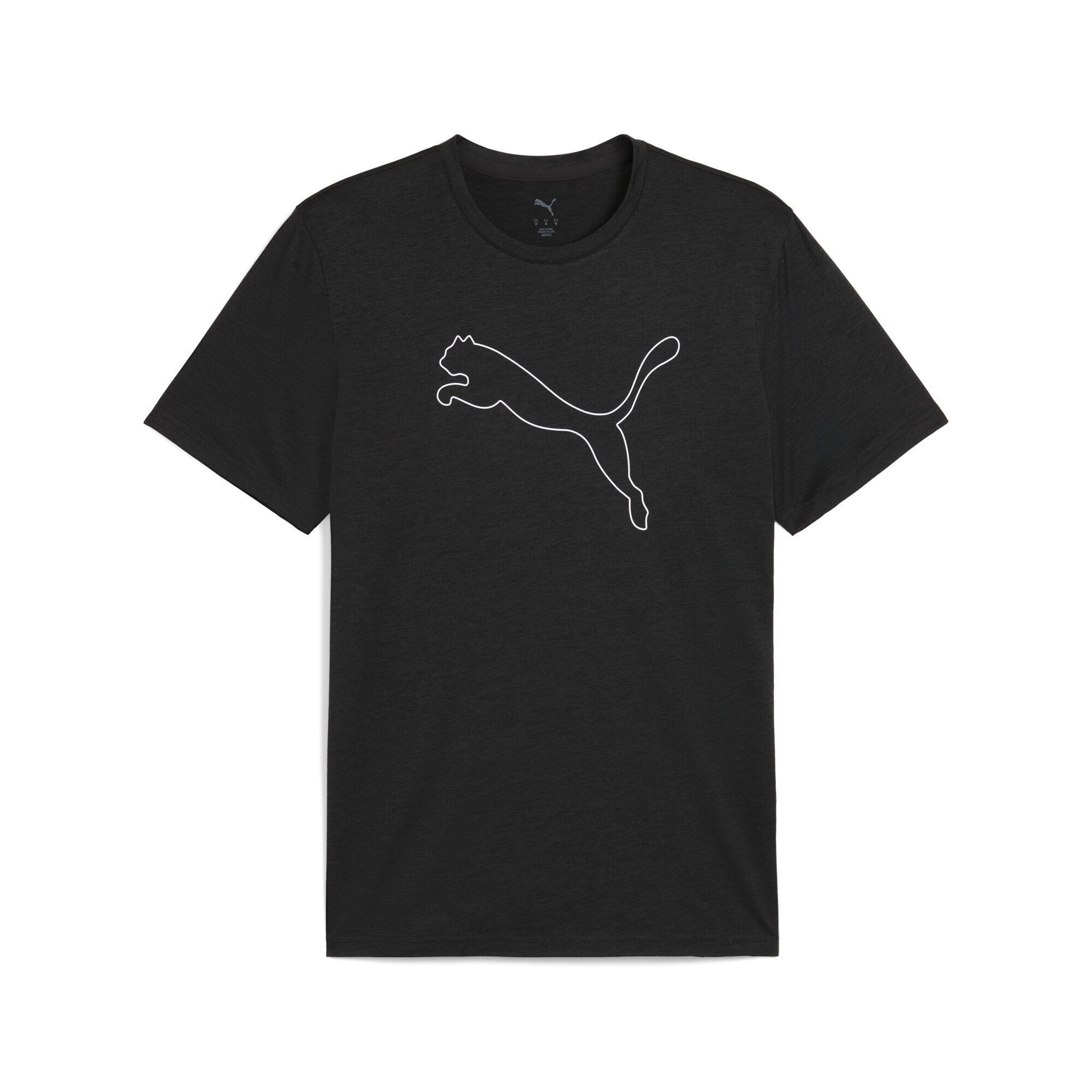 PUMA Trainingsshirt TAD ESSENTIALS Meliertes T-Shirt mit Cat Logo Herren