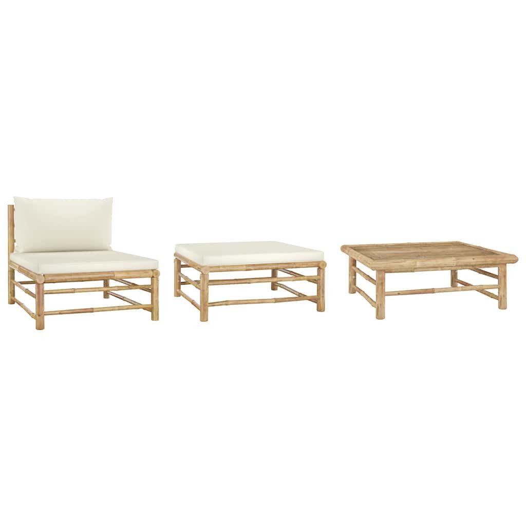 3-tlg. Garten-lounge-set Mit Kissen Bambus günstig online kaufen