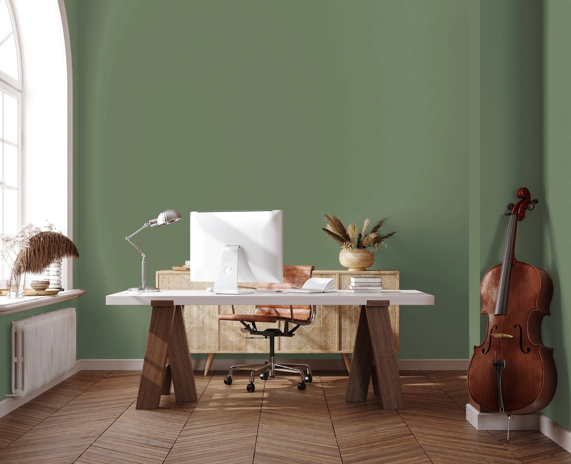 A.S. Création und green, Flur Farbwelt Premium Wohnzimmer, c5003 ideal sage sage Tuchmatt PURO Wandfarbe Grün Küche, Innenwandfarbe green für Schlafzimmer
