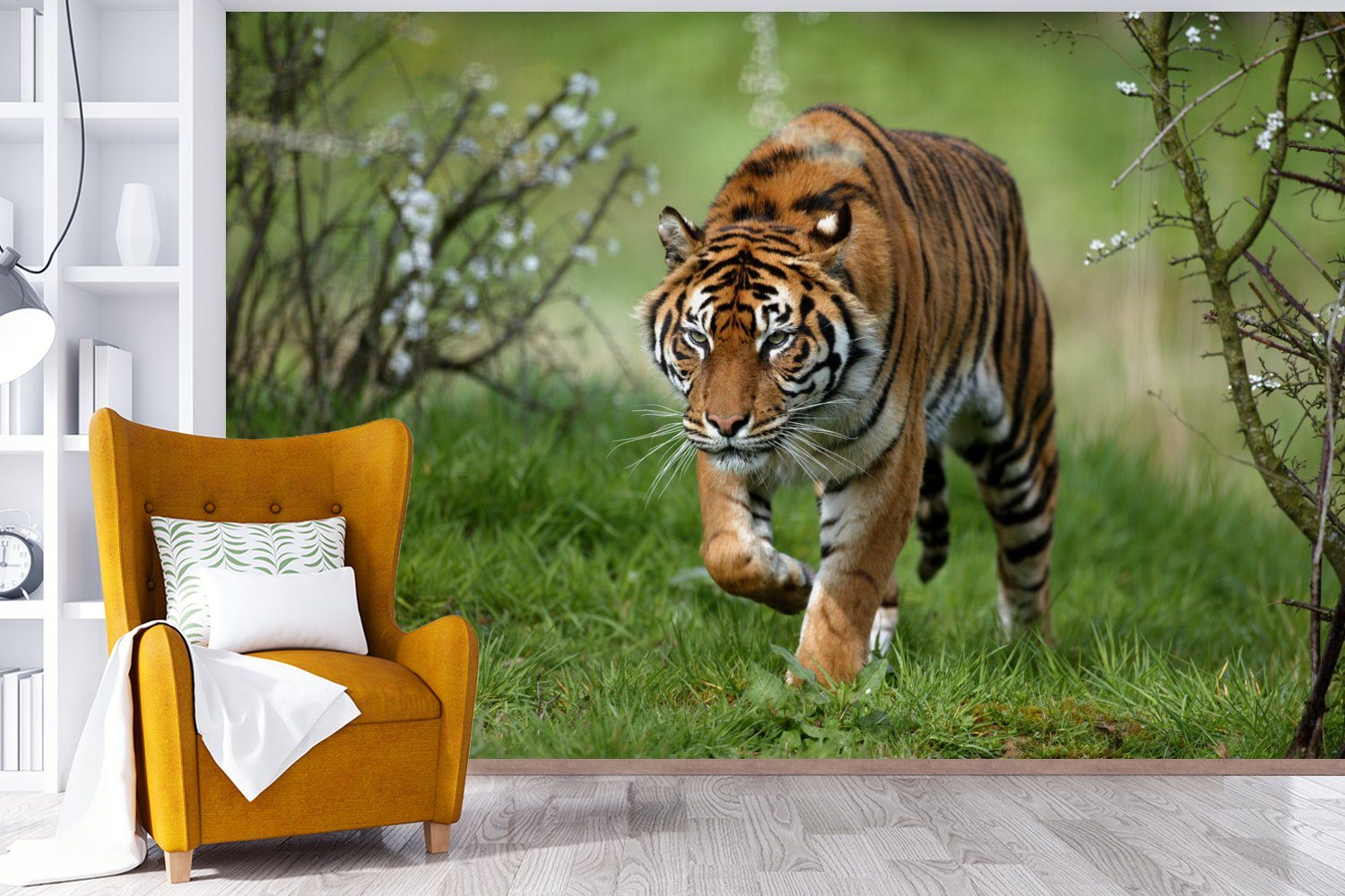 MuchoWow Fototapete Nahaufnahme eines Sumatra-Tigers, Tapete Wohnzimmer, Matt, (6 Schlafzimmer, Wallpaper bedruckt, Vinyl Kinderzimmer, für St)