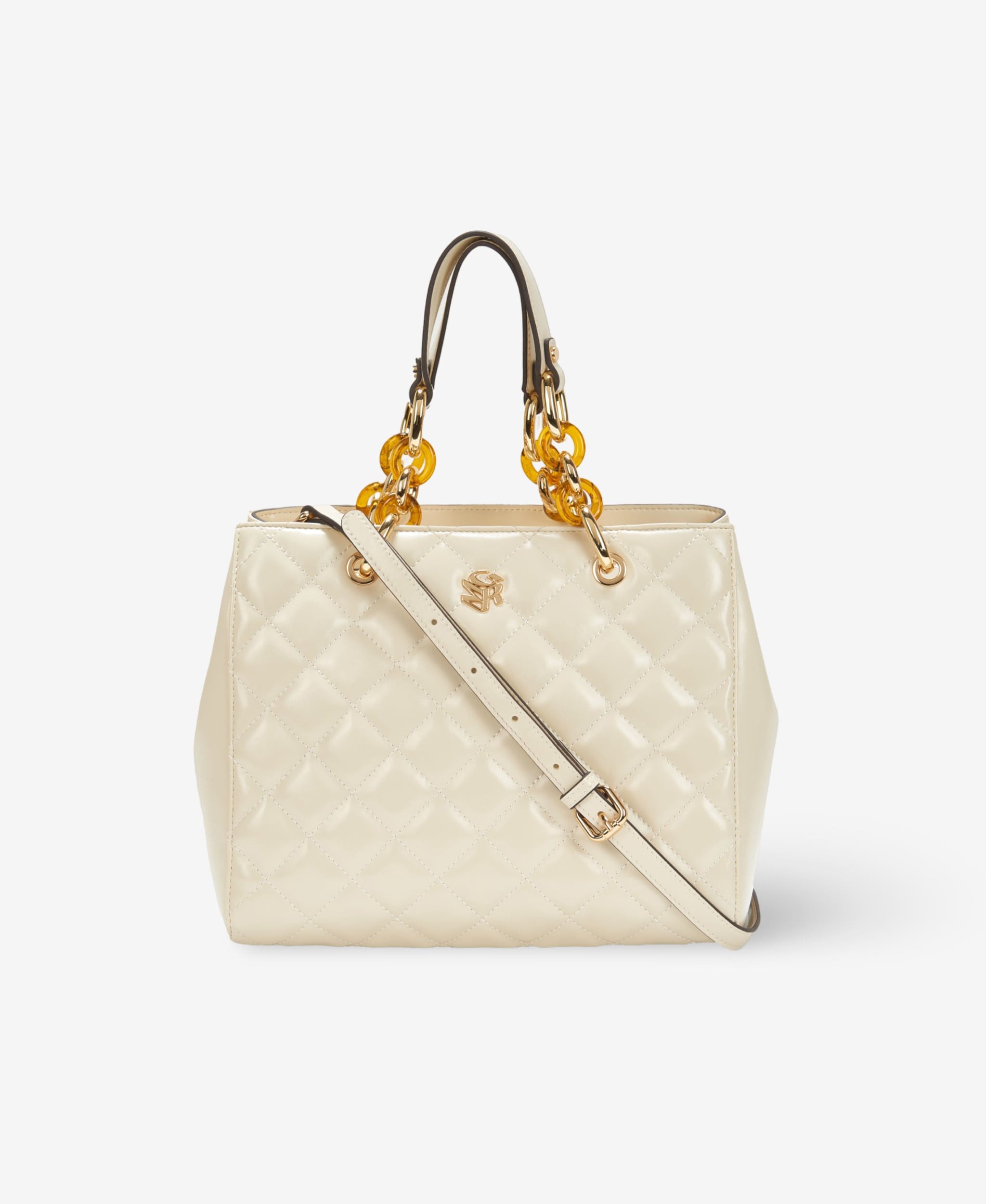 GLAMIRA Handtasche Lysandra Weiße Handtasche mit Henkel (1-tlg), echt Leder