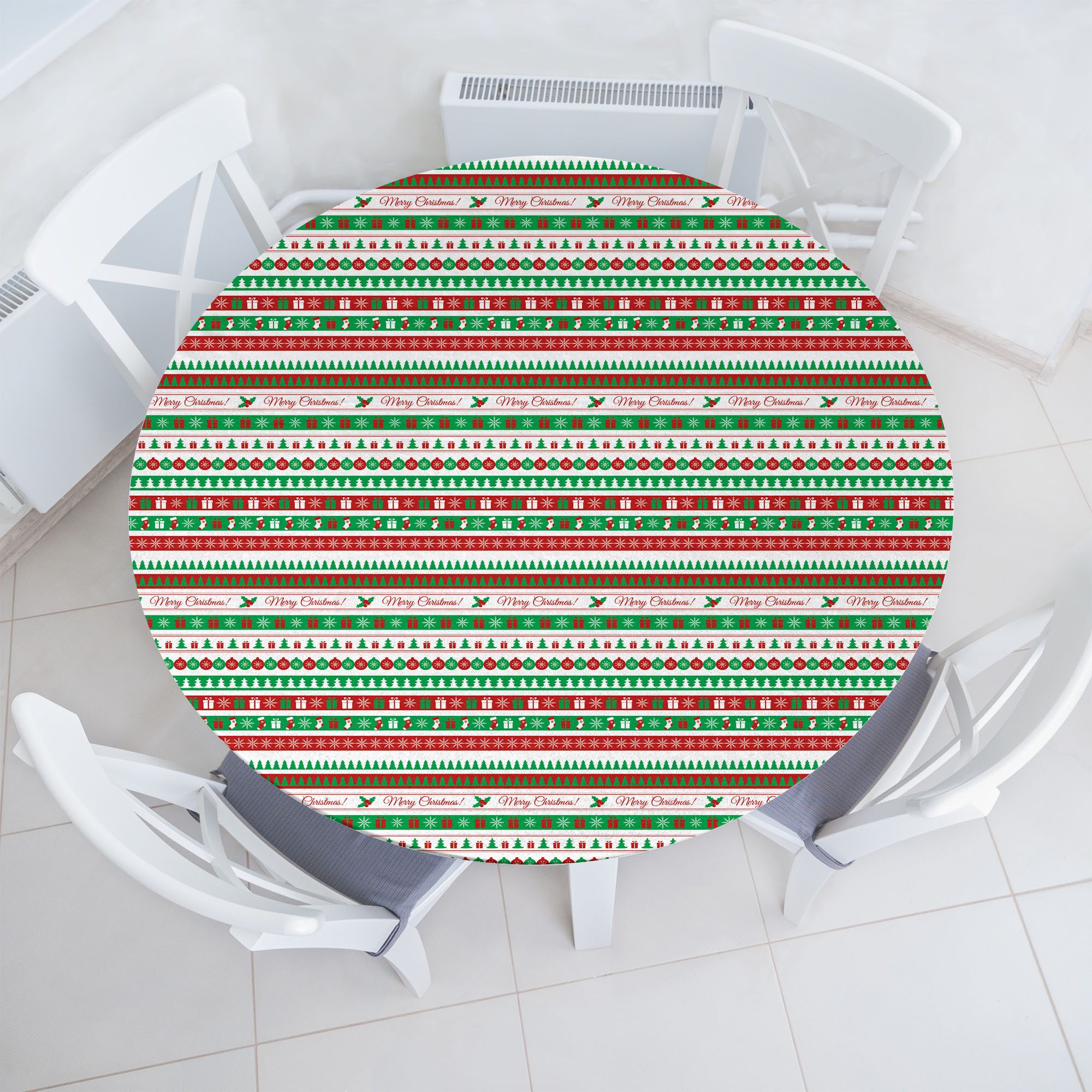 Abakuhaus Tischdecke Rundum-elastische Stofftischdecke, Weihnachten Weihnachten Wörter Ceremony
