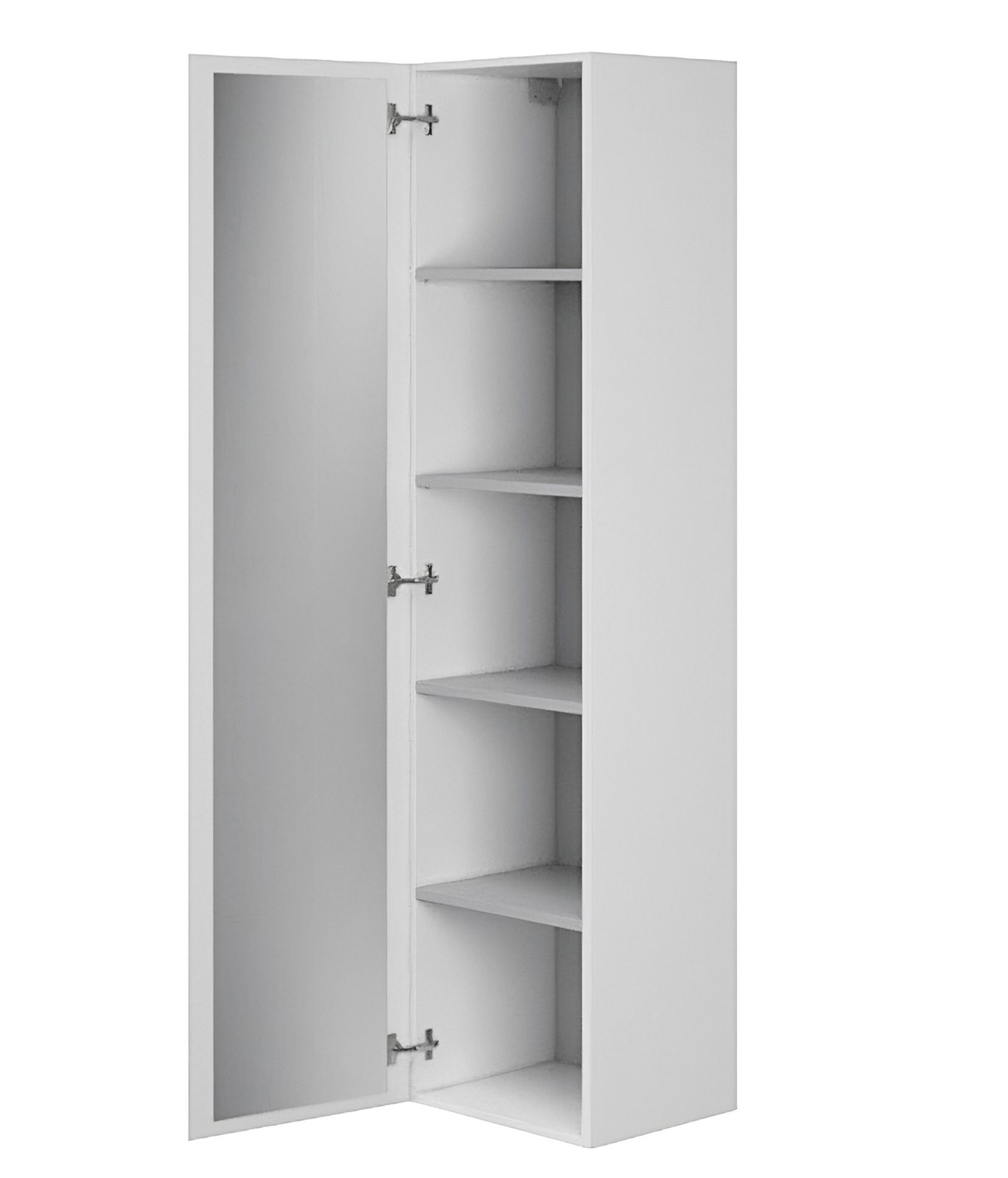 KOLMAN Badmöbel-Set MODUO SLIM 80 Weiß Waschbecken-Unterschrank Hochschrank Schubladen & mit mit 160x40x34, Keramikwaschbecken