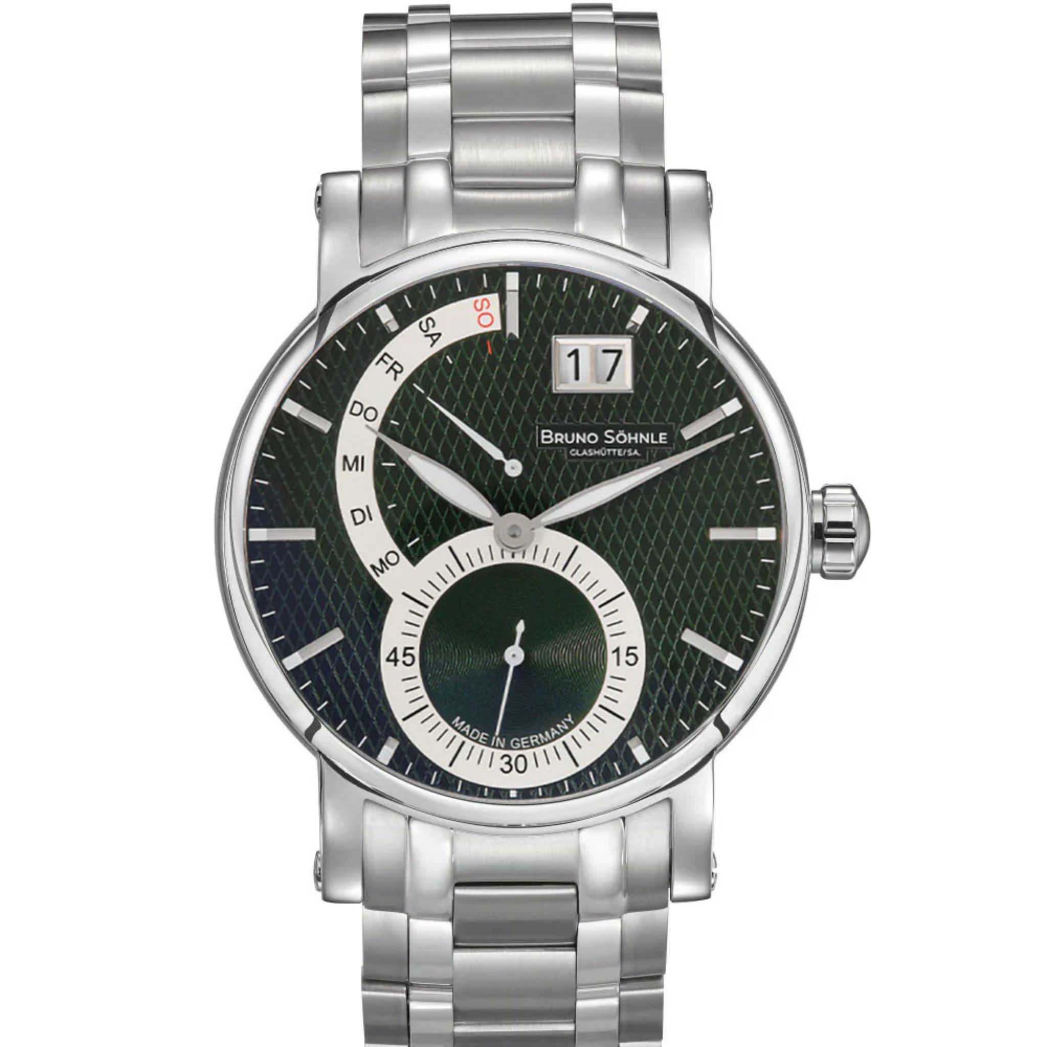 BRUNO SÖHNLE Luxusuhr 17-13073-482, Saphirglas, Grün, Edelstahl, Herren