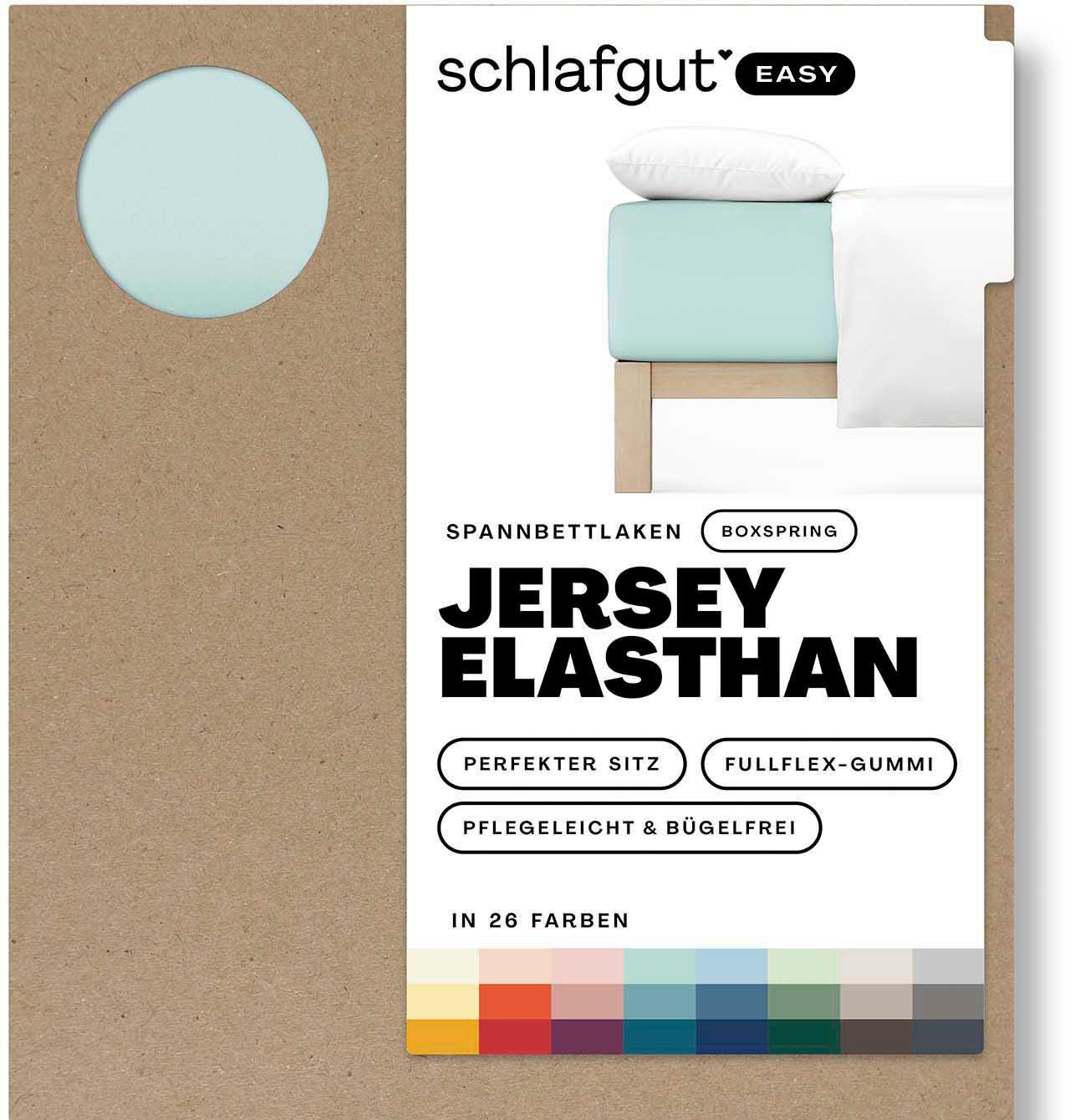 Schlafgut Натяжные простыни EASY Jersey Elasthan Boxspring, Jersey, Gummizug: rundum, (1 Stück), MADE IN GREEN by OEKO-TEX®