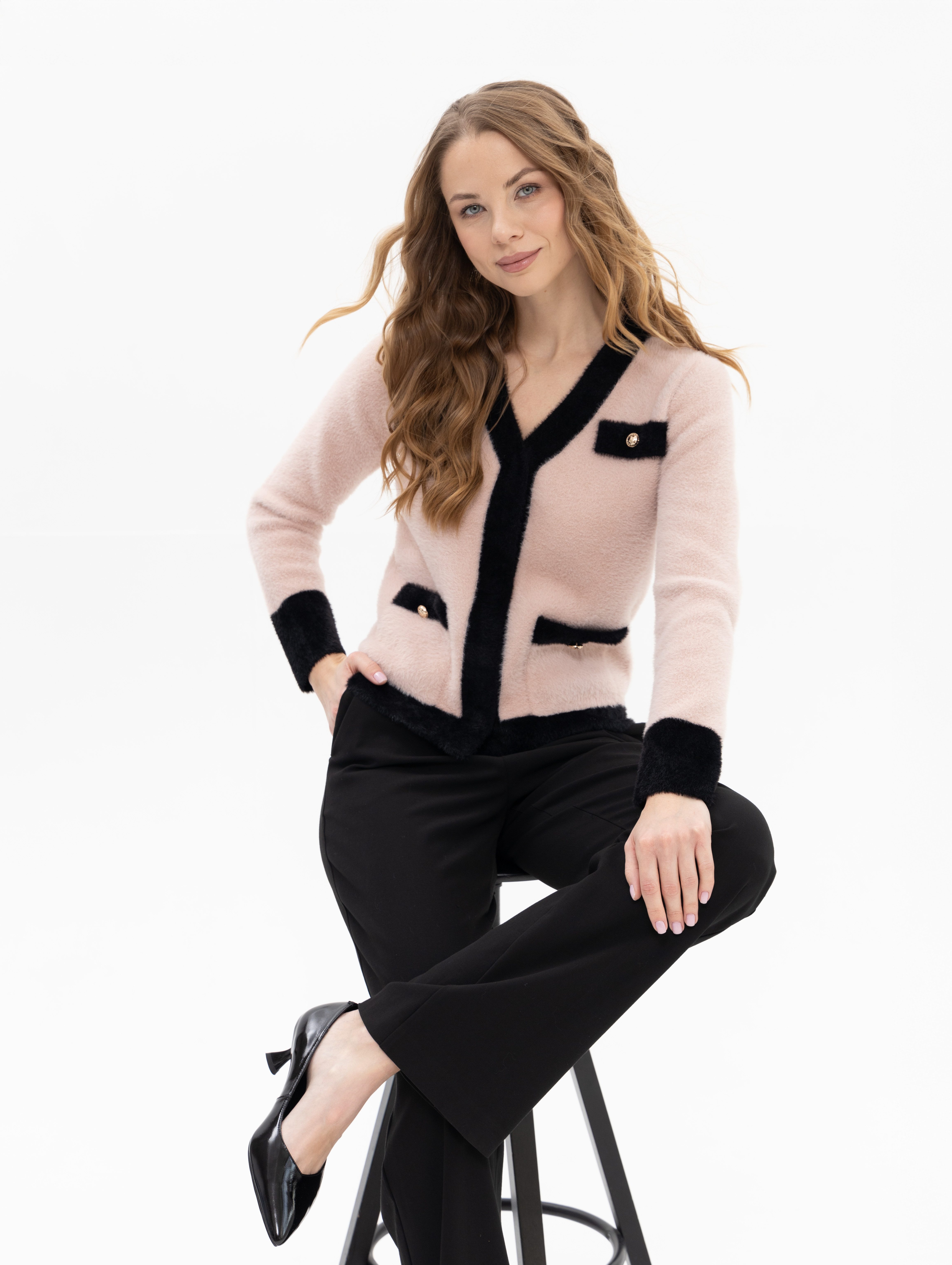 Passioni Cardigan mit Kontrastdetails günstig online kaufen