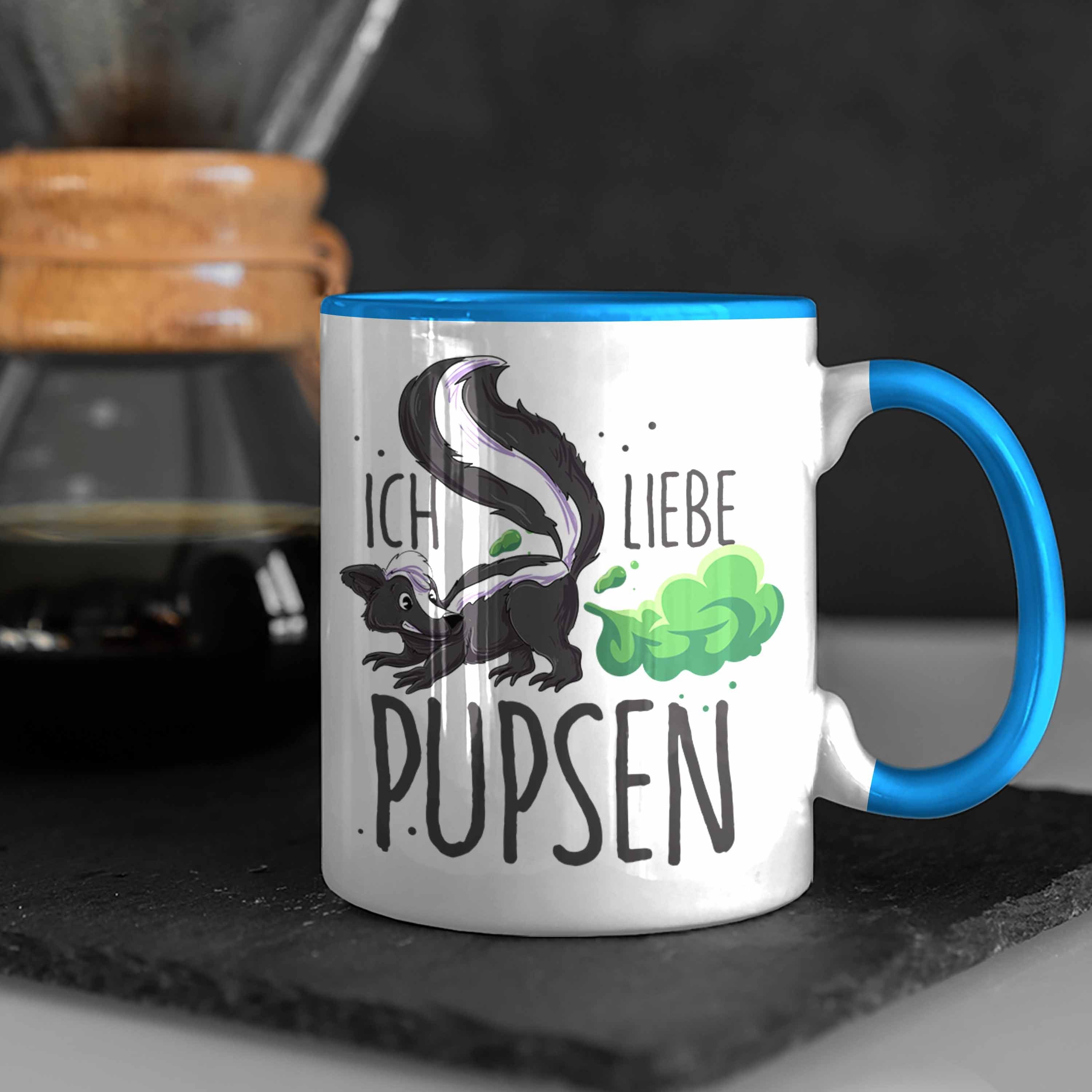 Blau Stinktier-Motiv Gebu Trendation mit Lustige liebe Geschenkidee Tasse Pupsen" "Ich Tasse