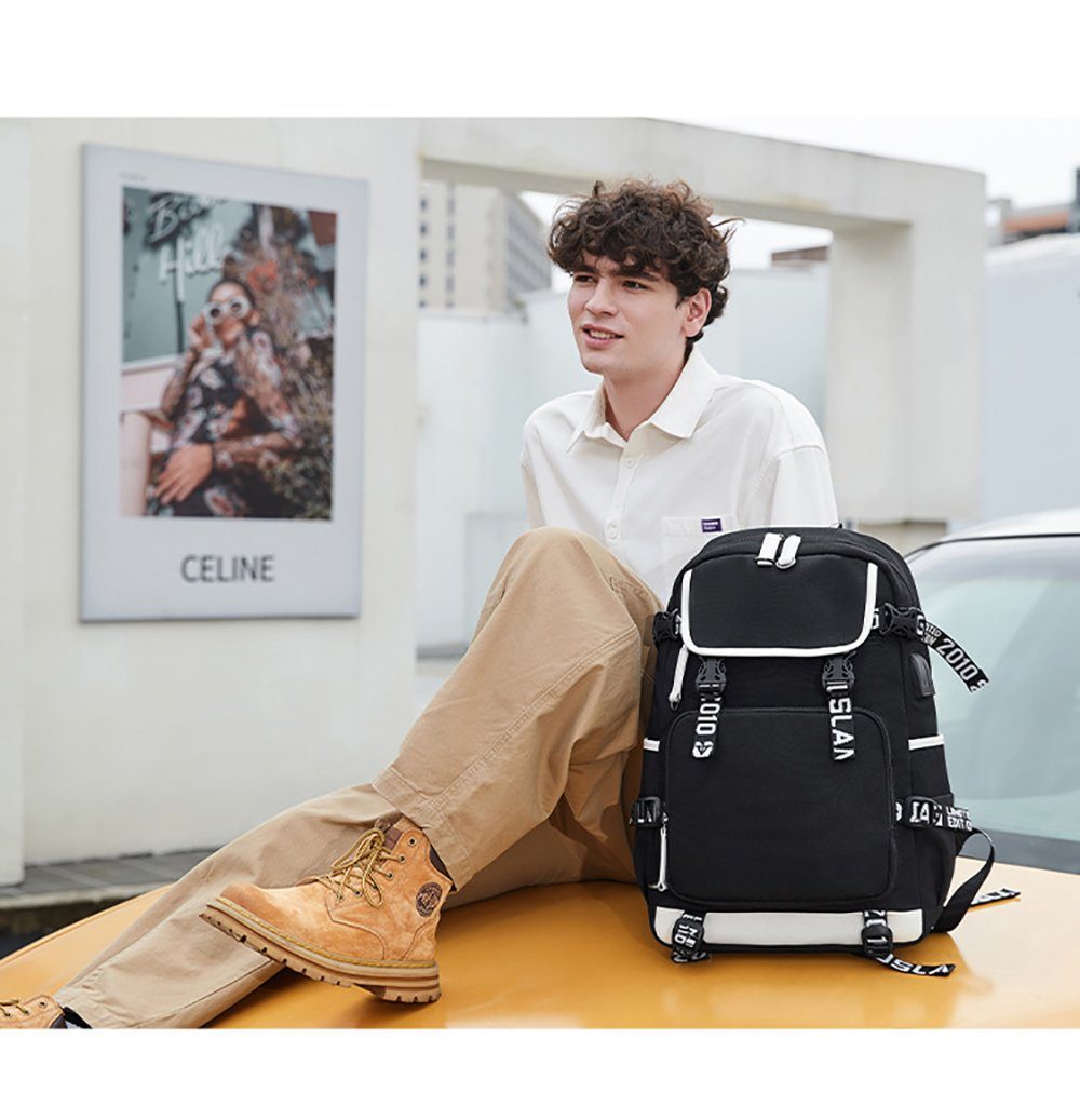 GelldG Rucksack Schulrucksack Teenager, Schulranzen Schultaschen-Set für Schüler