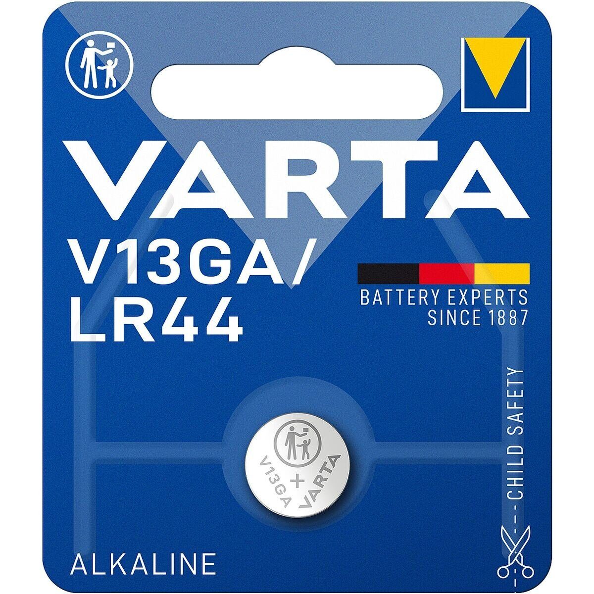 VARTA ELECTRONICS Knopfzelle, (1.5 V, 1 St), V13GA, lange Lebensdauer
