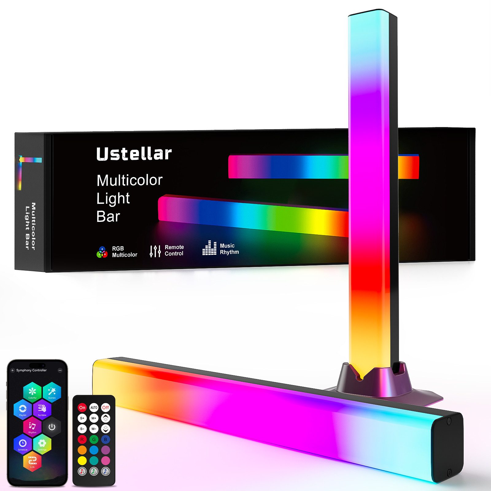 Novostella LED Stripe LED Lightbar RGB Gaming Lampe Ambiente Licht Bar 2 PCS APP-Steuerung