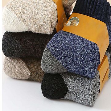 KIKI ABS-Socken Herren, 5 Paar Dicke Winter Warme Socken, Atmungsaktives Wollsocken