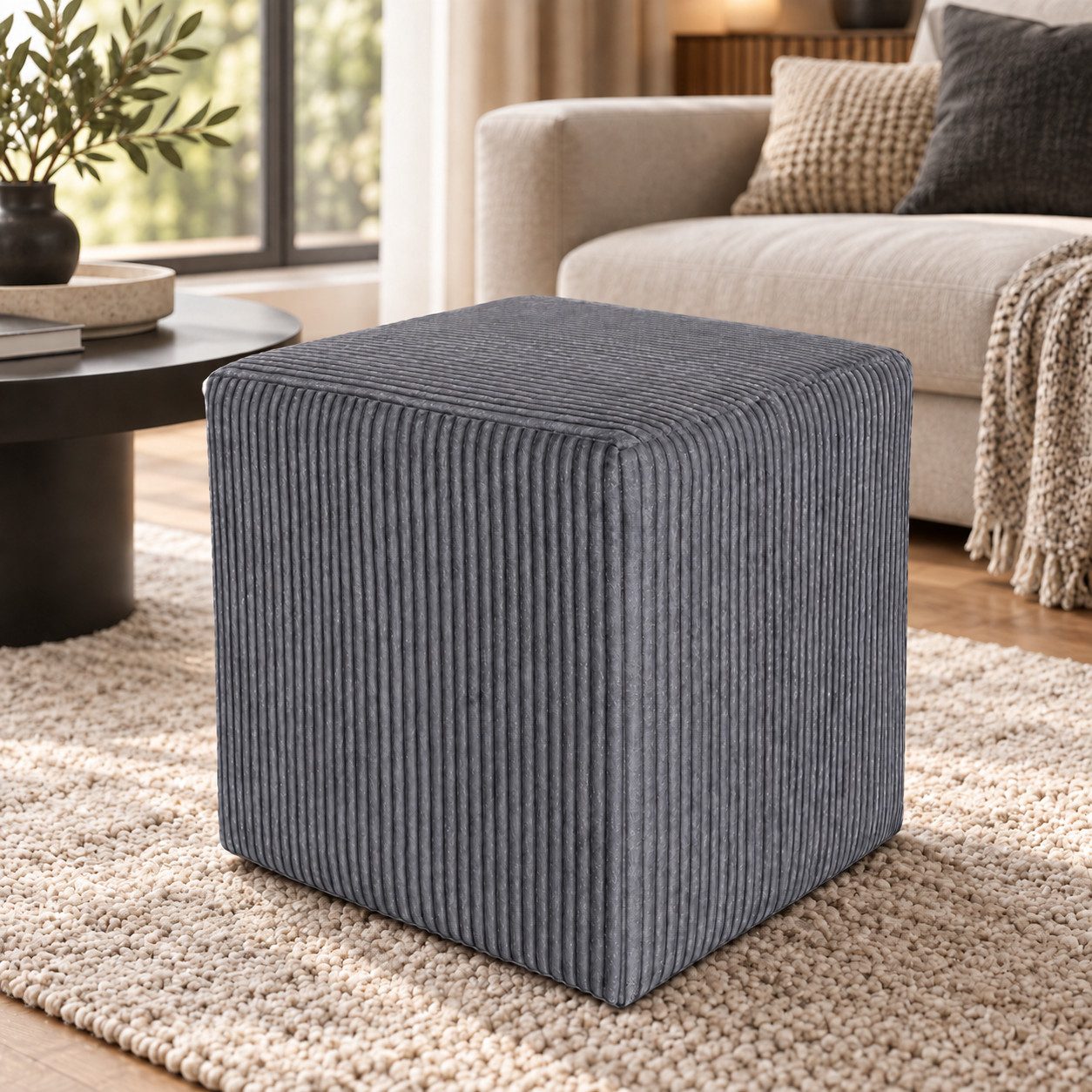 Best for Home Sitzwürfel Pouf Hocker – Samt, Fußhocker & Sitzpuff (Sitzwürfel / Pouf Hocker, 1 St., 1x Sitzwürfel / Pouf Hocker), multifunktional, Dekoelement, kompakt, weich gepolstert