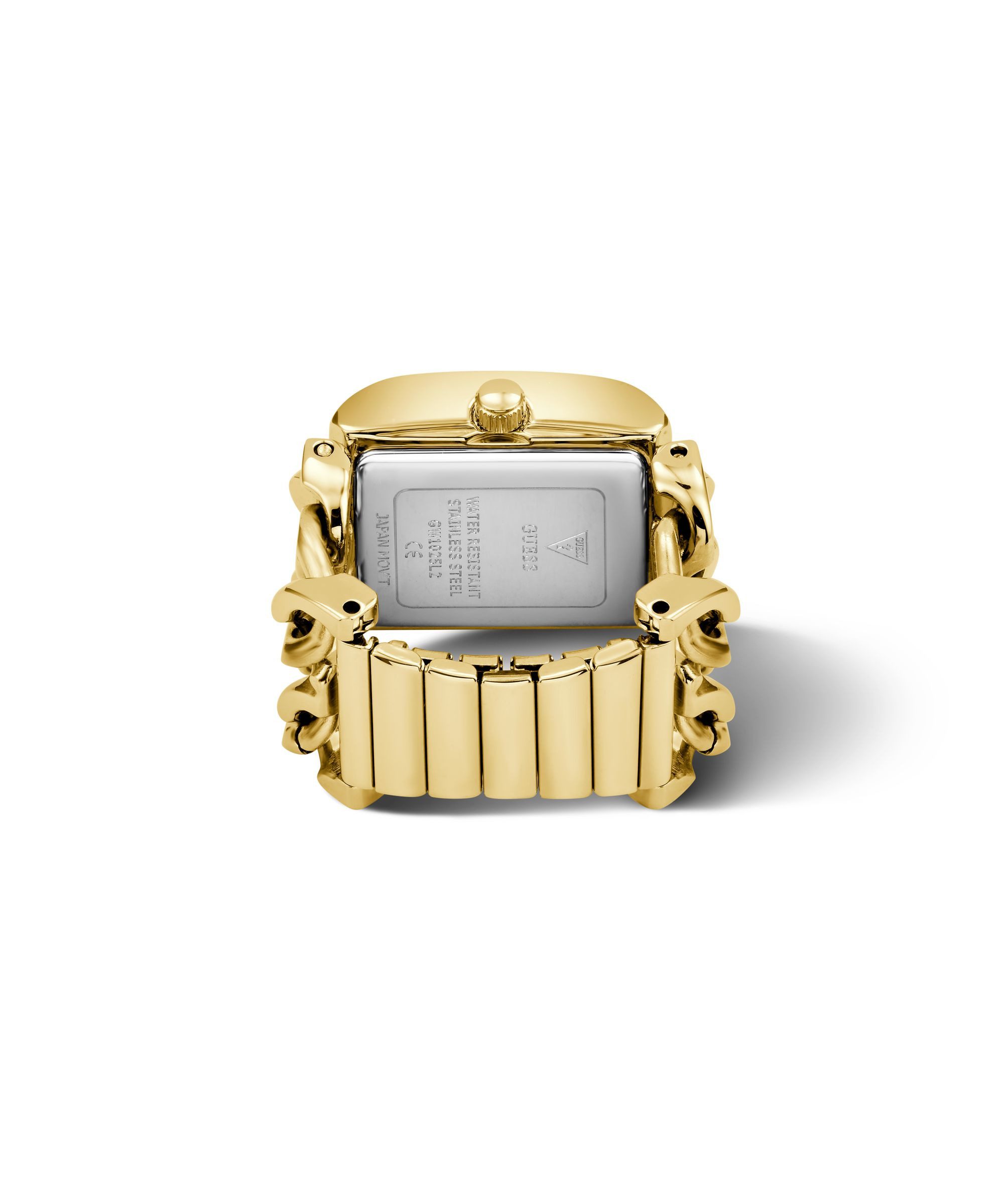 Guess Uhrenring MOD HEAVY METAL GW1025L2, Quarzuhr, Damenuhr, Edelstahlringschiene, analog