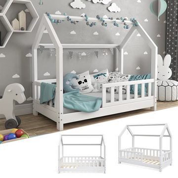 VitaliSpa® Kinderbett Kinderhausbett 70x140cm WIKI Weiß