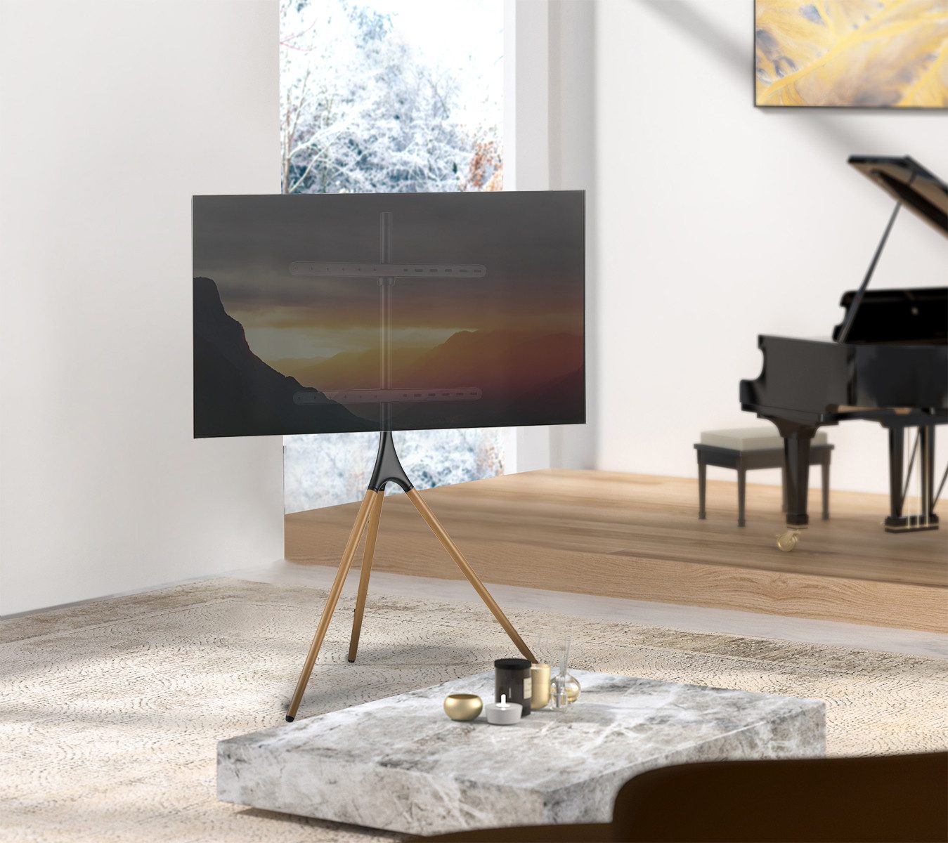 my wall TV-Standfuß HT22L, (bis 75 Zoll, Staffelei / Bodenstativ für Flachbildschirme)