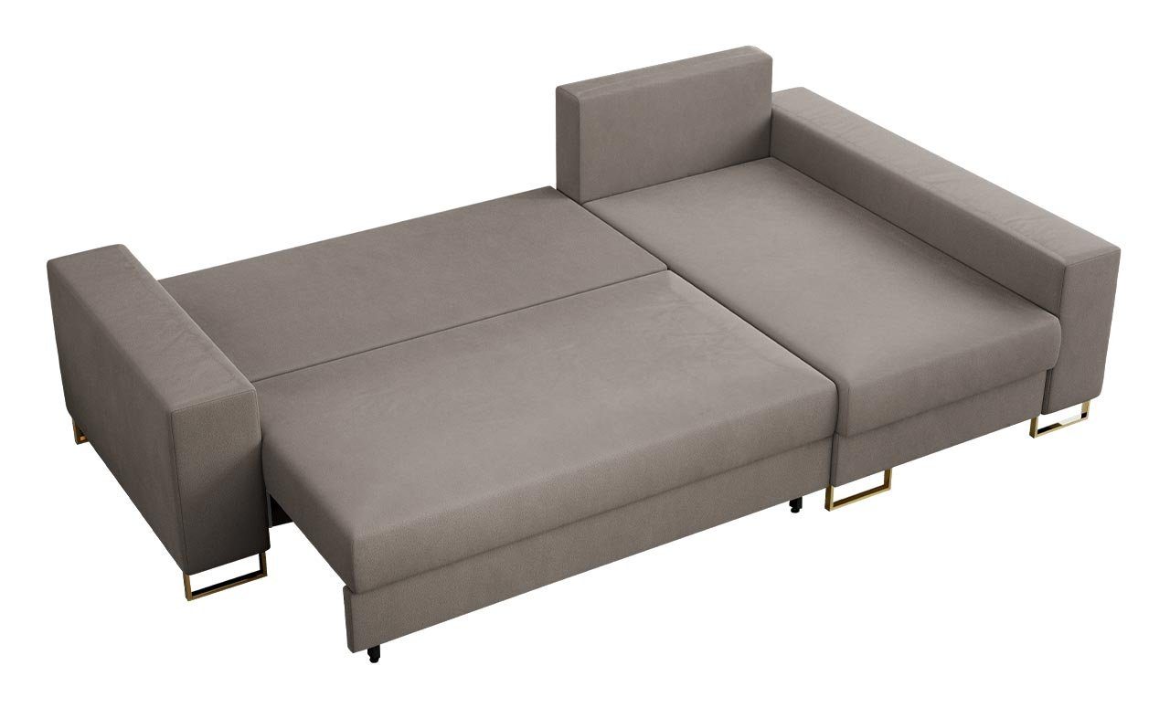MKS MÖBEL Ecksofa DORIAN, Modern Couch, L-Form Wohnlandschaft Dunkelbeige Letto Ecksofa