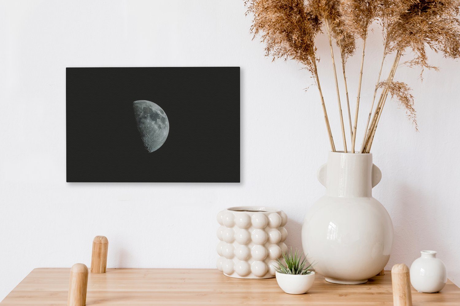 Wandbild Mond OneMillionCanvasses® cm Leinwandbild Aufhängefertig, Leinwandbilder, Schwarz, (1 Nacht - St), Wanddeko, 30x20 -